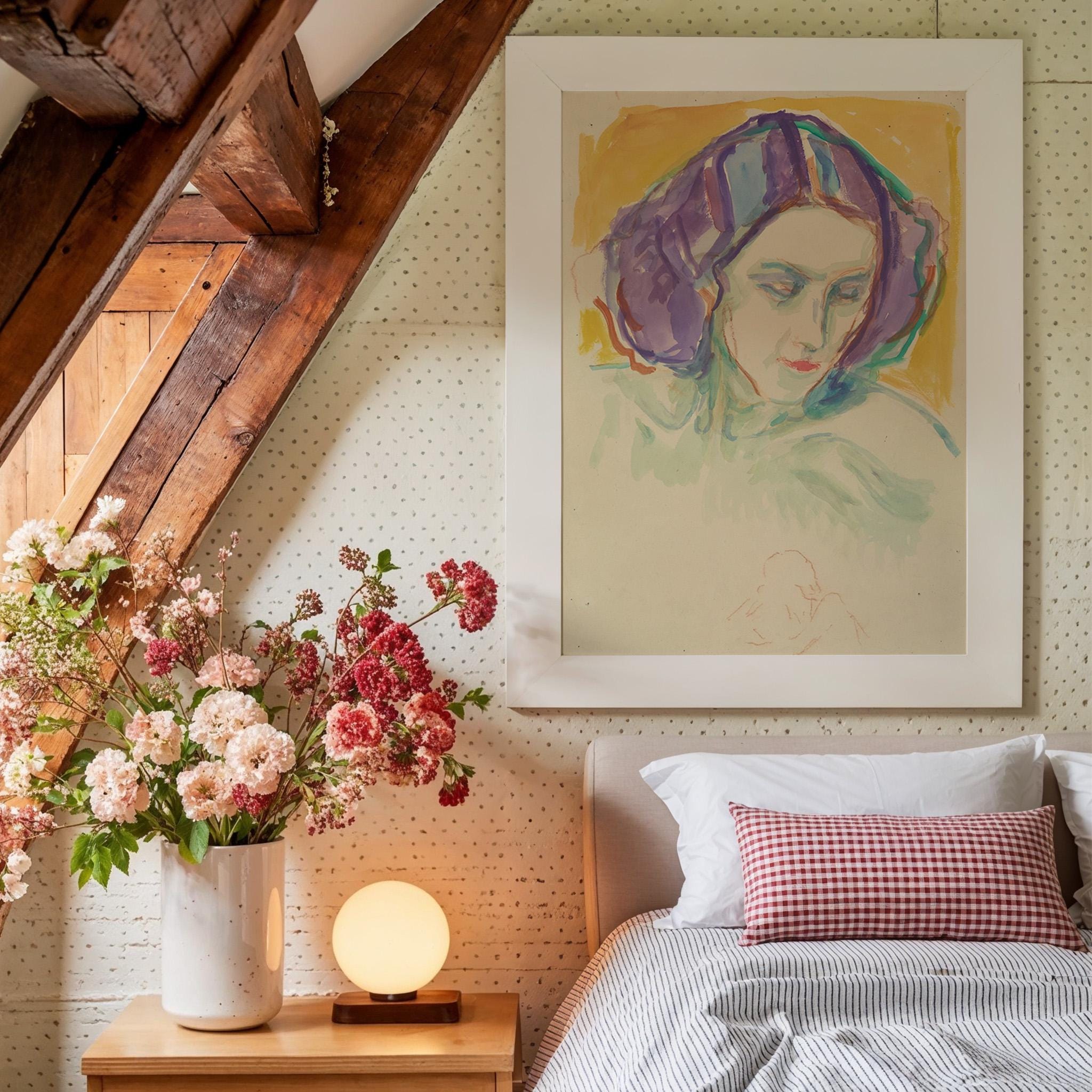 Female Head Vertical Art Print Digital Download