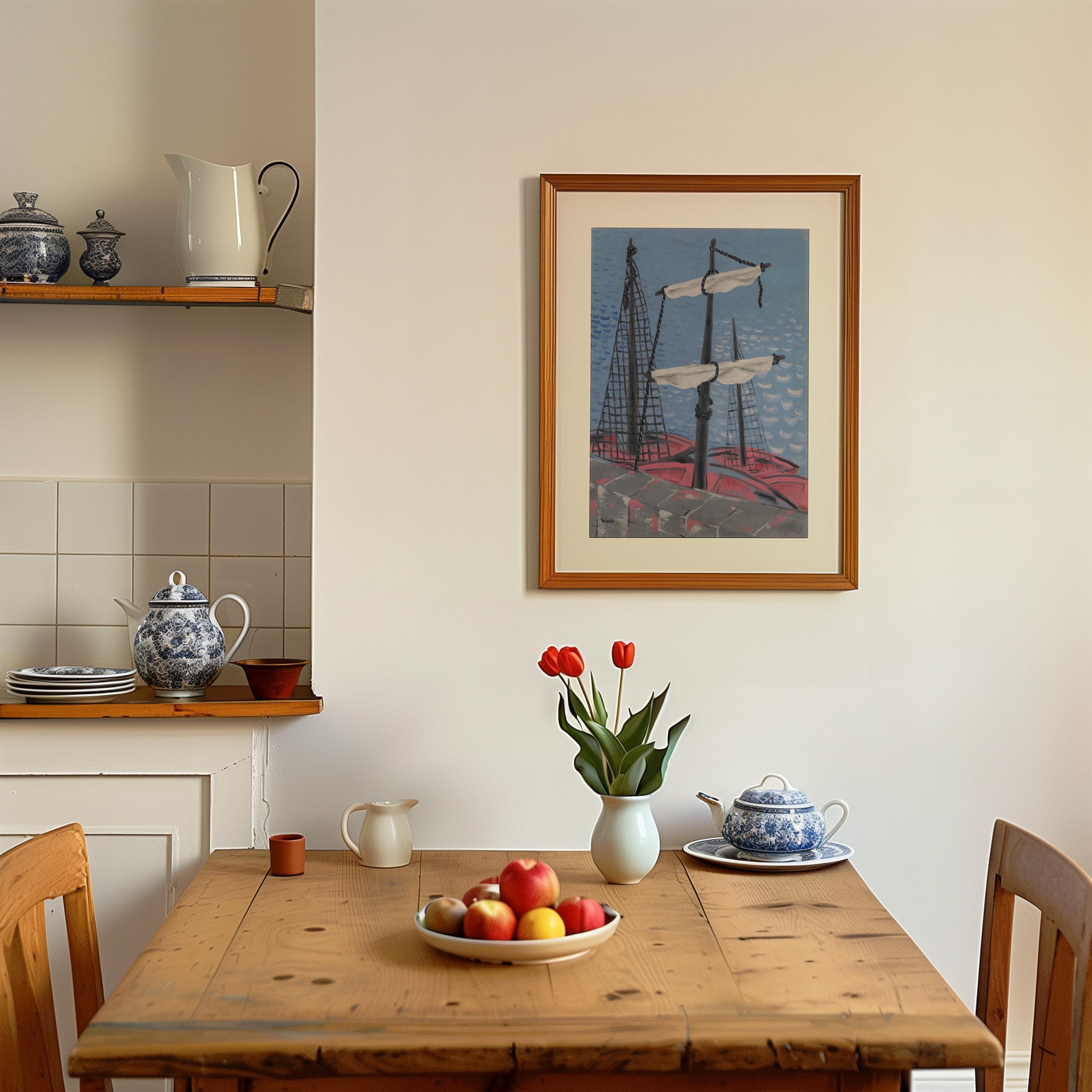 Fishing Boats Vertical Art Print Digital Download