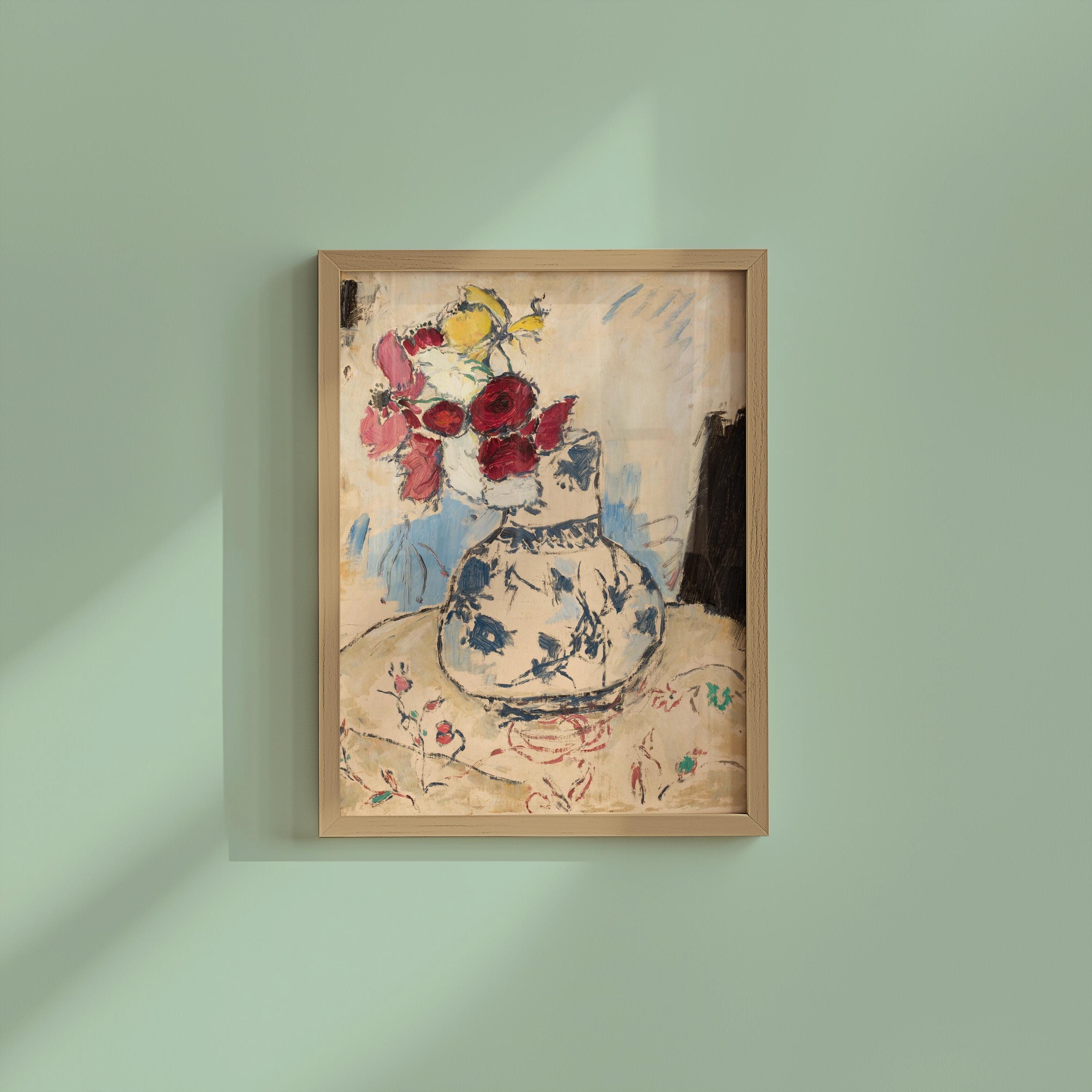 Flowers in a Flower Vase Vertical Art Print Digital Download