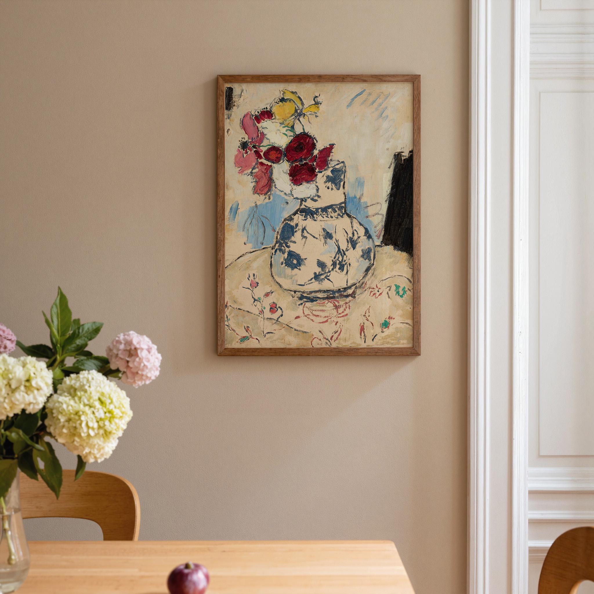 Flowers in a Flower Vase Vertical Art Print Digital Download