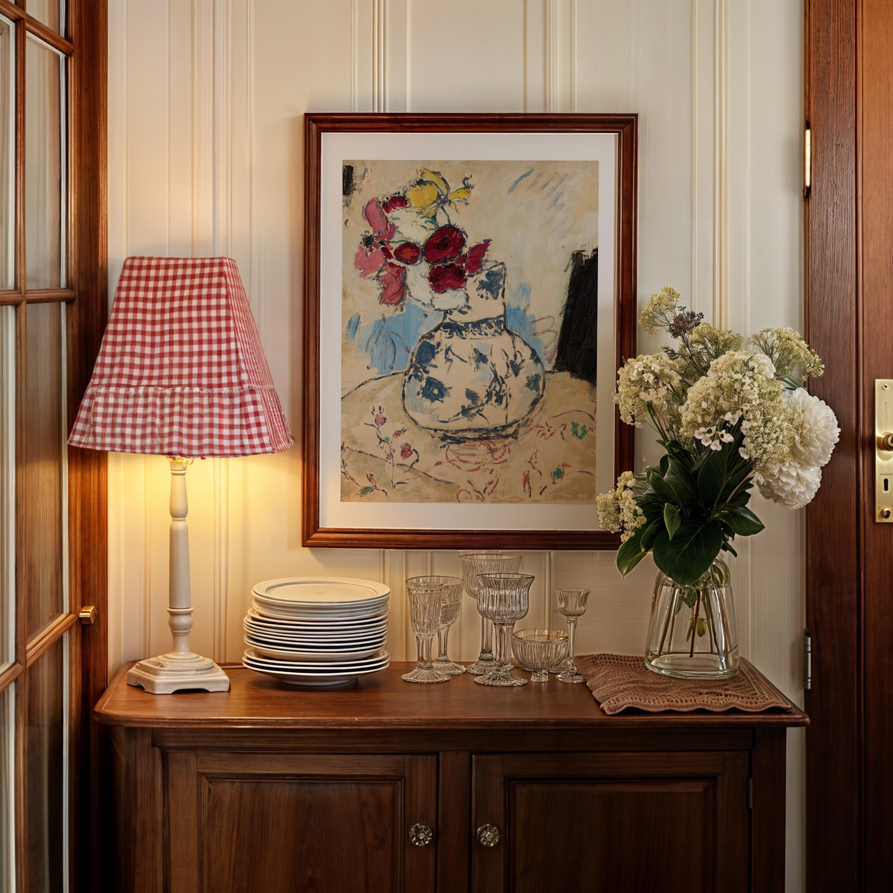 Flowers in a Flower Vase Vertical Art Print Digital Download