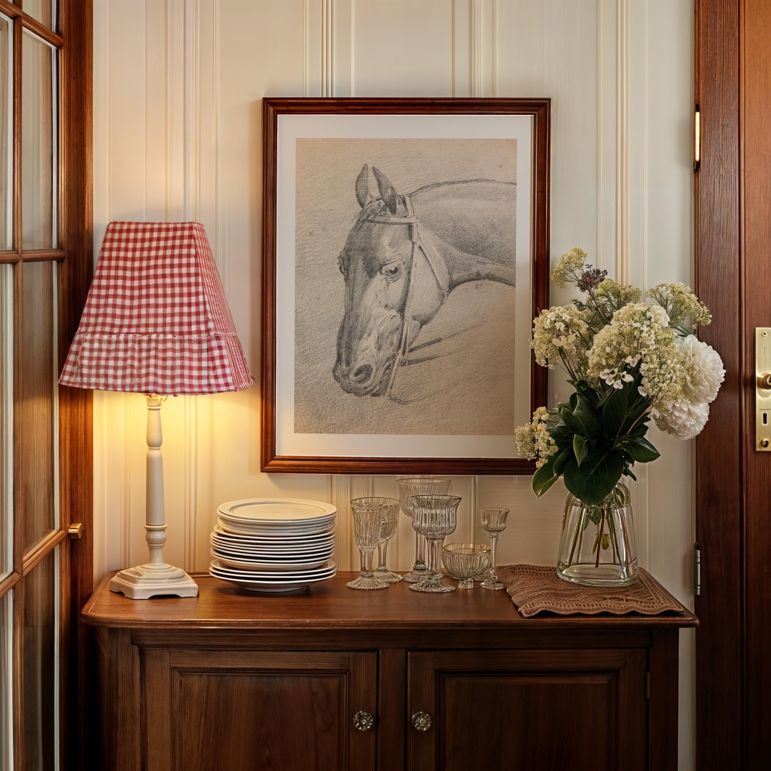Head of Horse Vertical Art Print Digital Download