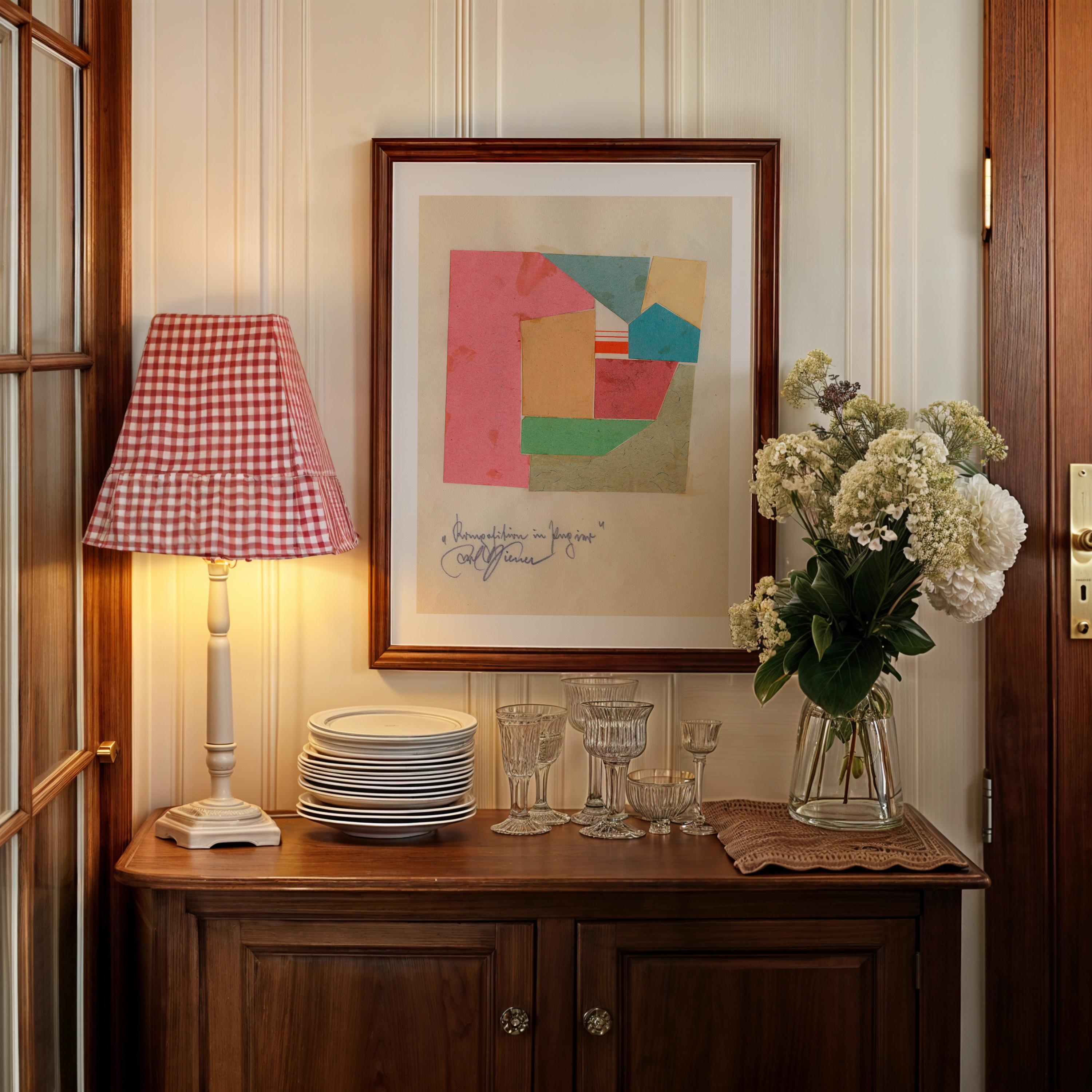 Komposition in Papier Vertical Art Print Digital Download