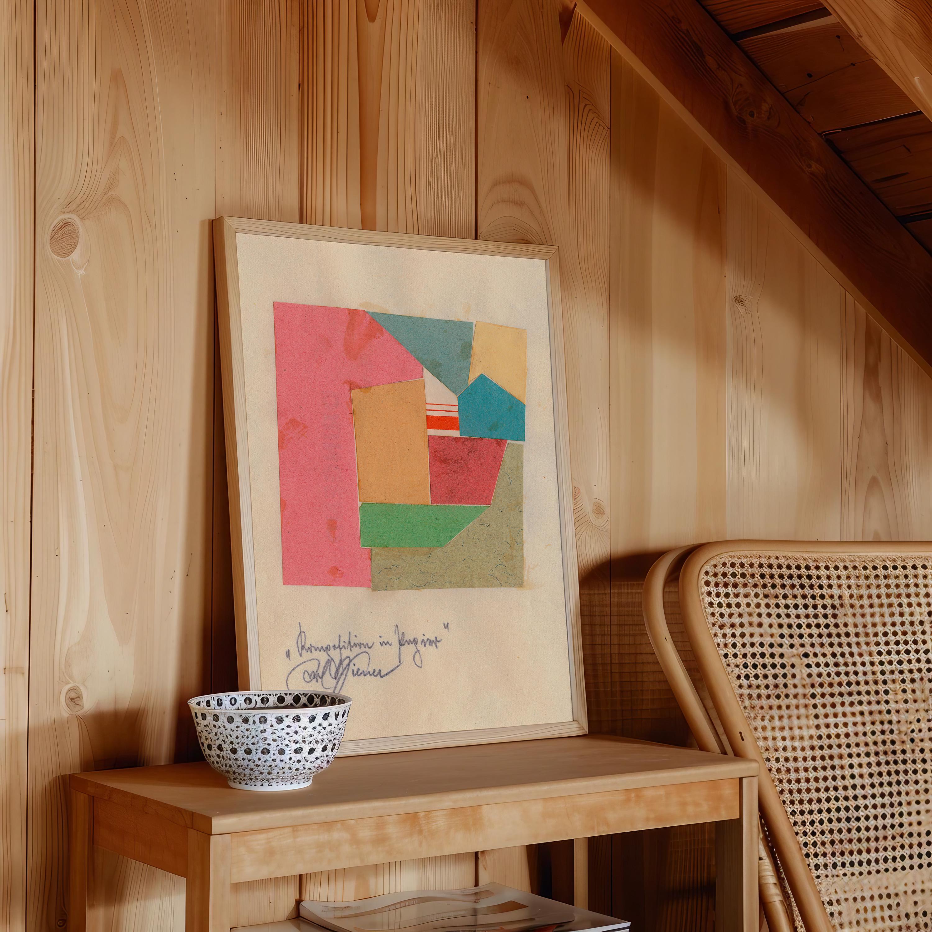 Komposition in Papier Vertical Art Print Digital Download