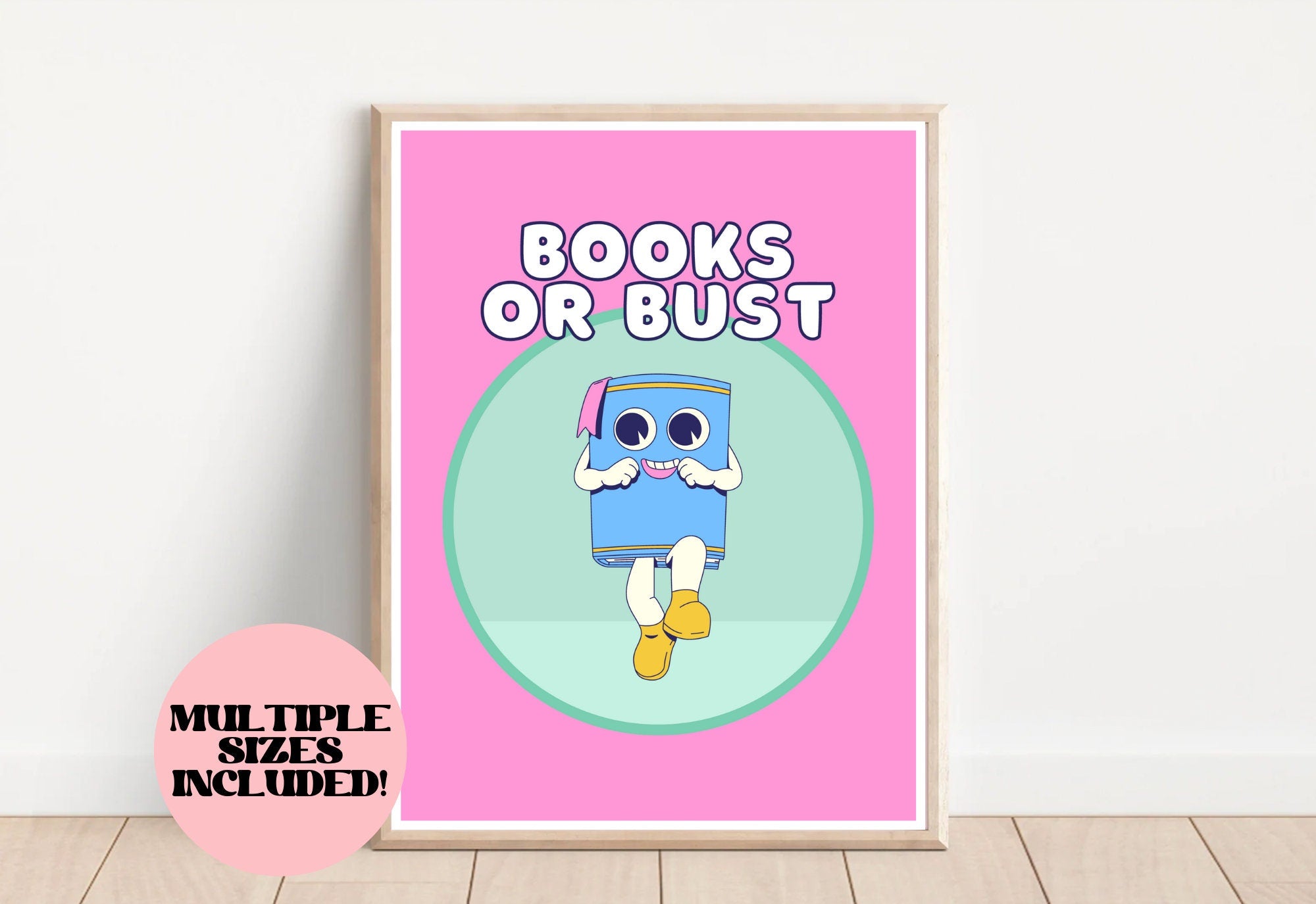 Books or Bust Pink Classroom Digital Art Print