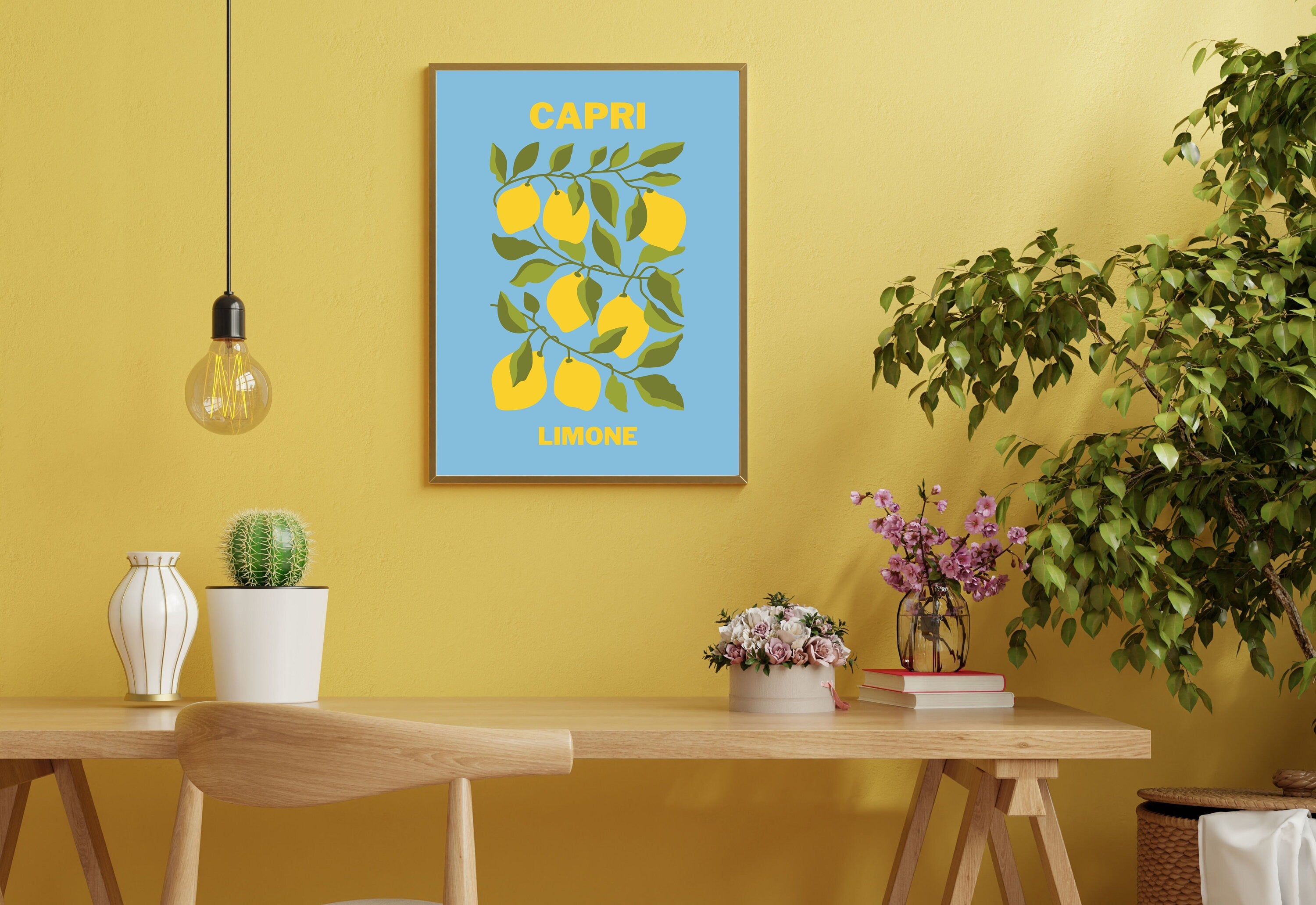 Capri Lemon Digital Art Print by GS Print Shoppe