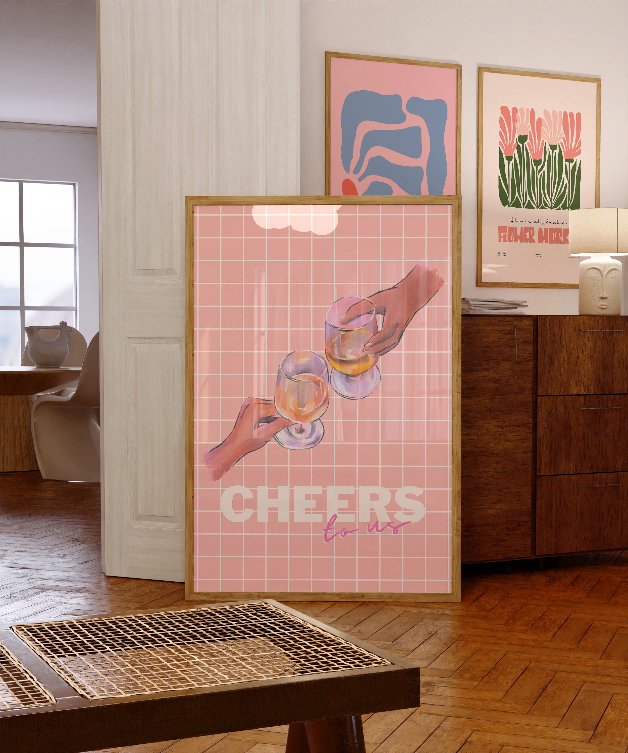 Cheers Pink Art Digital Print by print shoppe