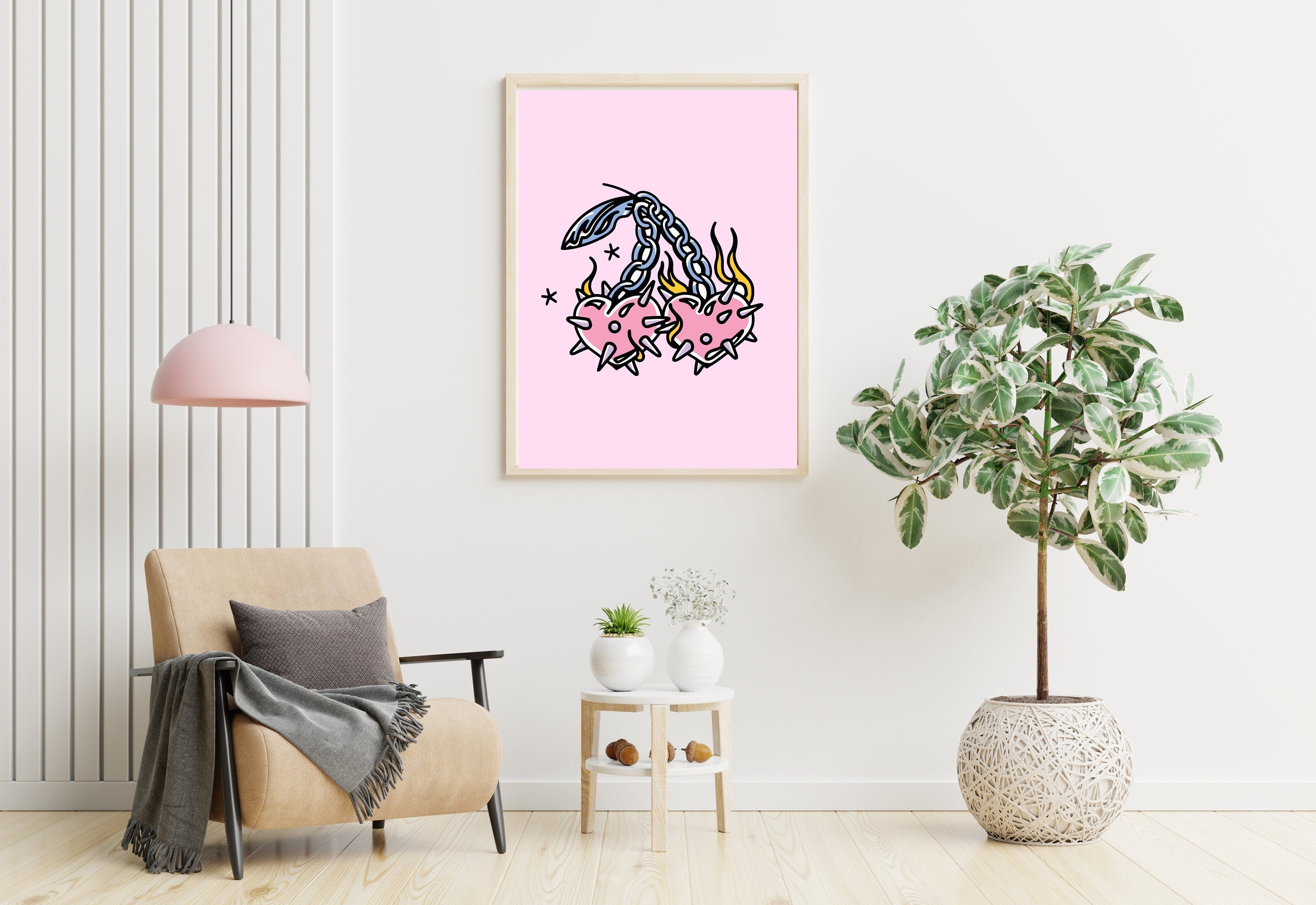 Cherry Spikes Digital Art Print by GS Print shoppe