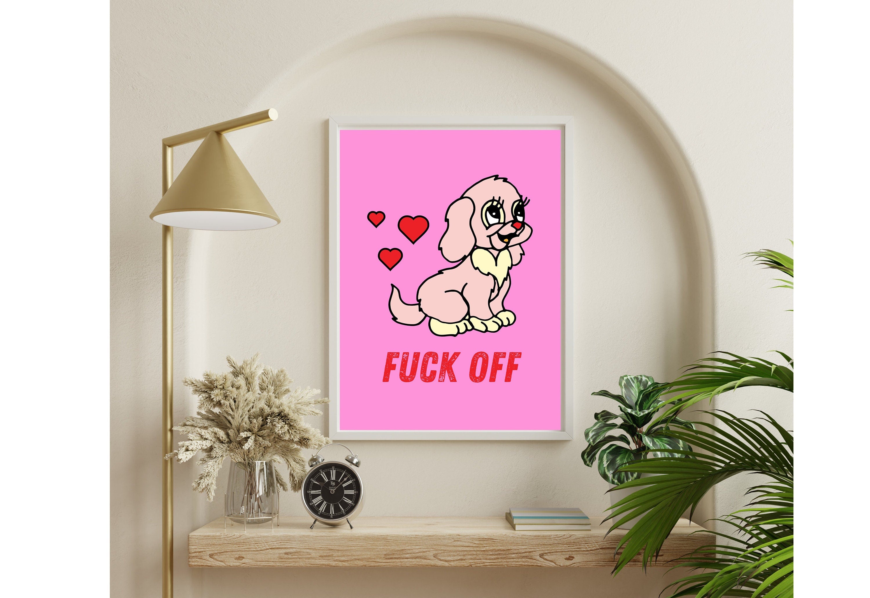 Funny Art Prints,Apartment Art,Sassy Quote Poster,Retro Print, Preppy Posters, Y2k Aesthetic, Hot Pink Fuck Off, Fuck Off Prints, Wall Art