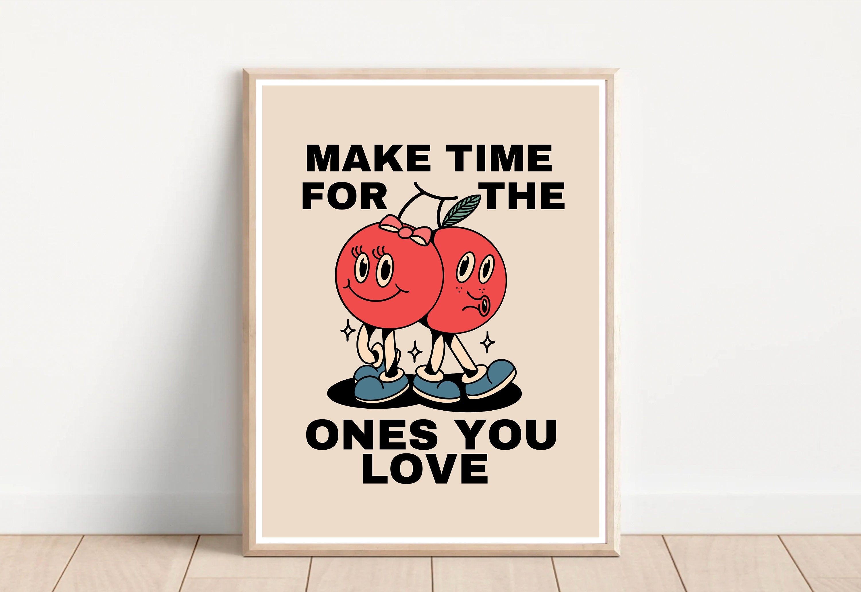 Cherry Retro Cartoon Art Print