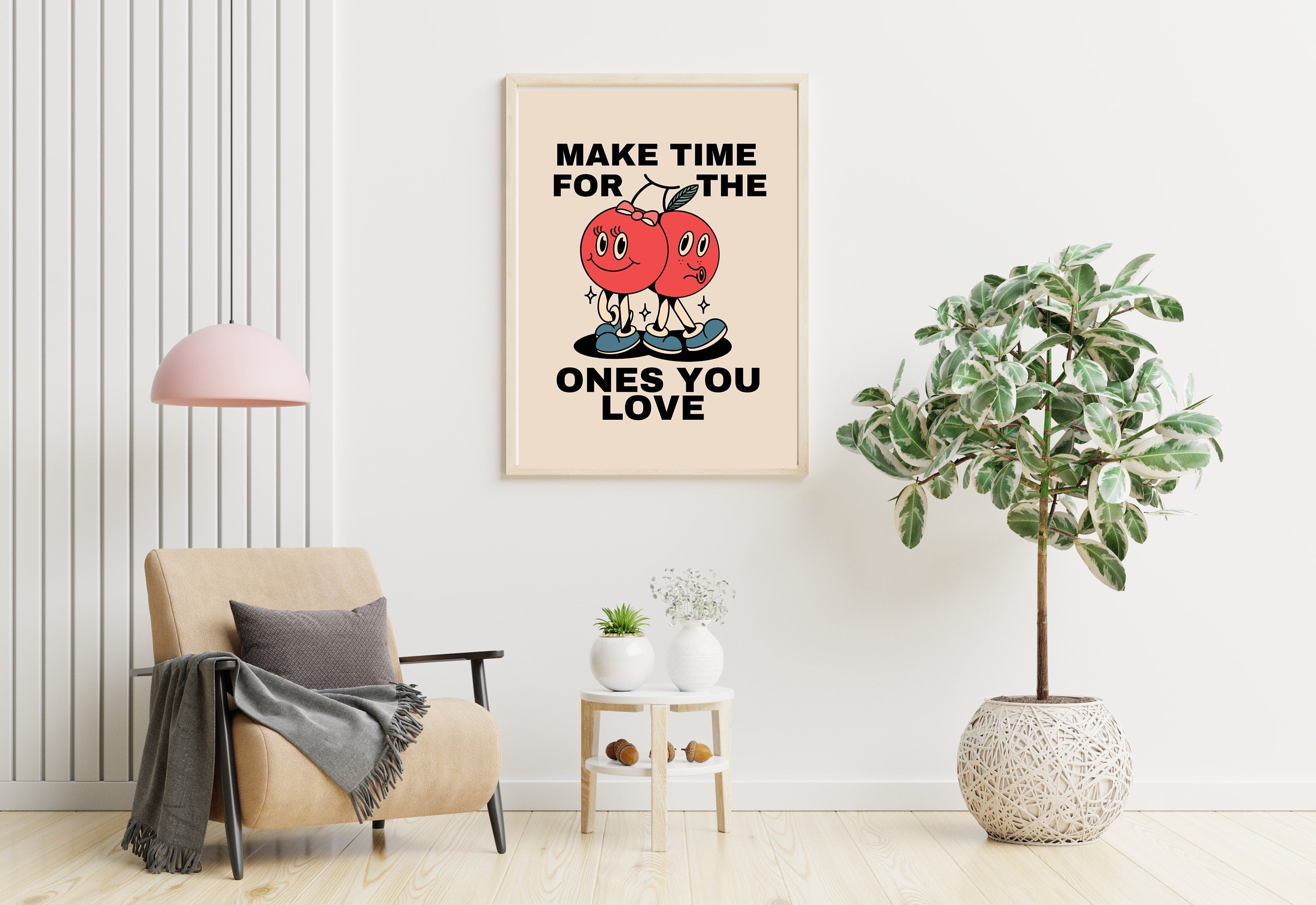 Cherry Retro Cartoon Art Prints for home decoration