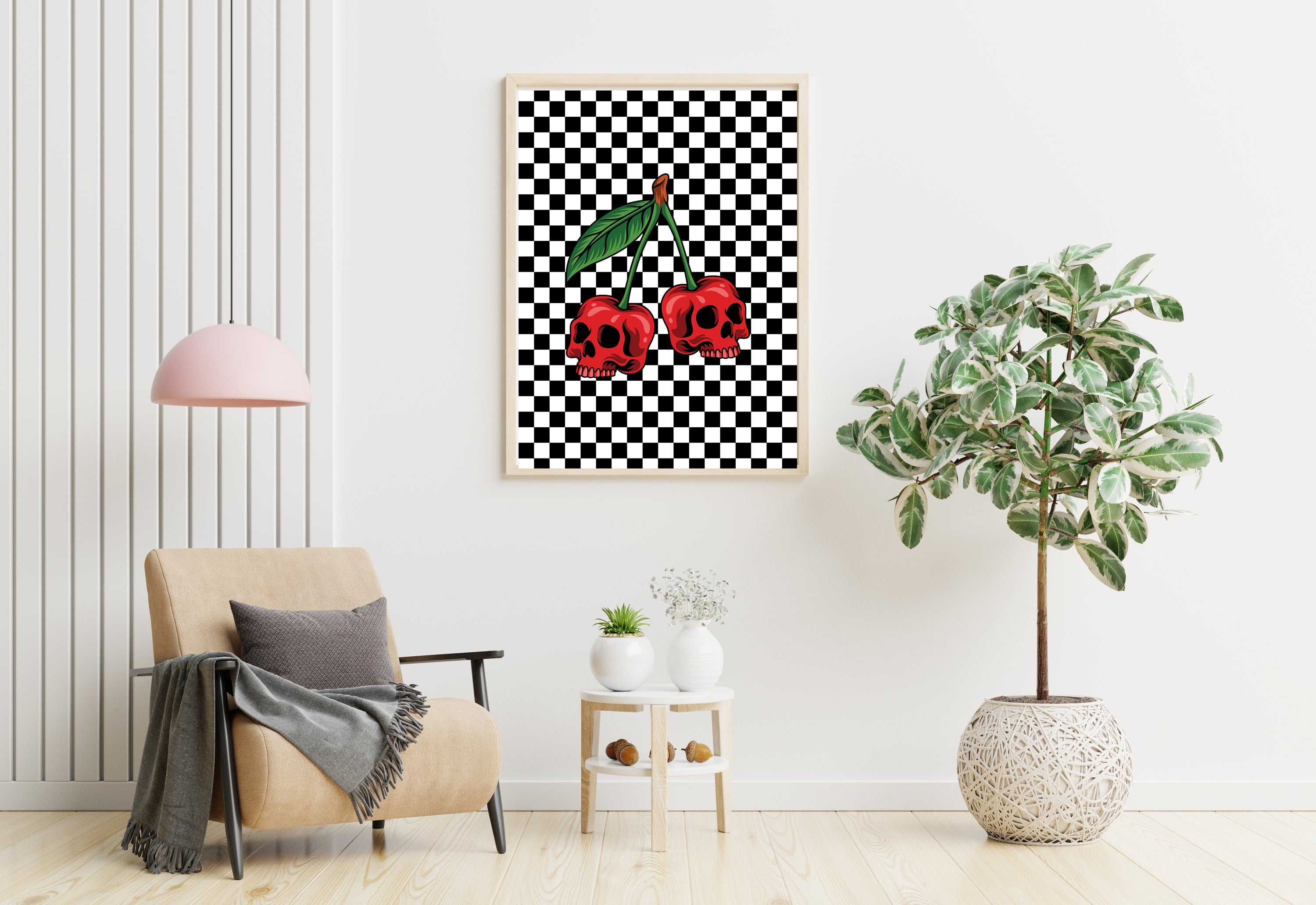 Cherry Checker Art Prints