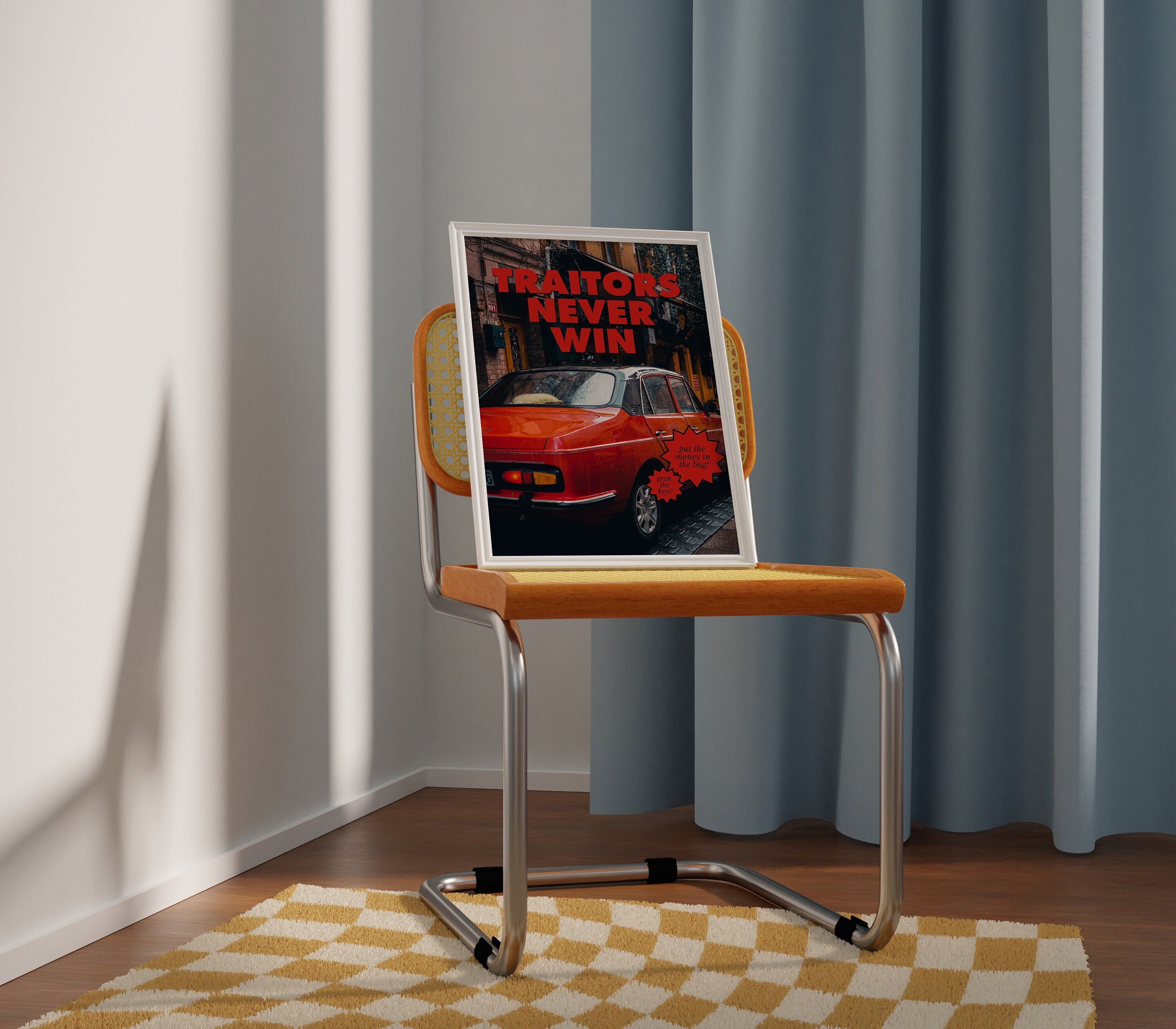 Taylor Getaway Car Digital Print Retro Aesthetic Red Girly 