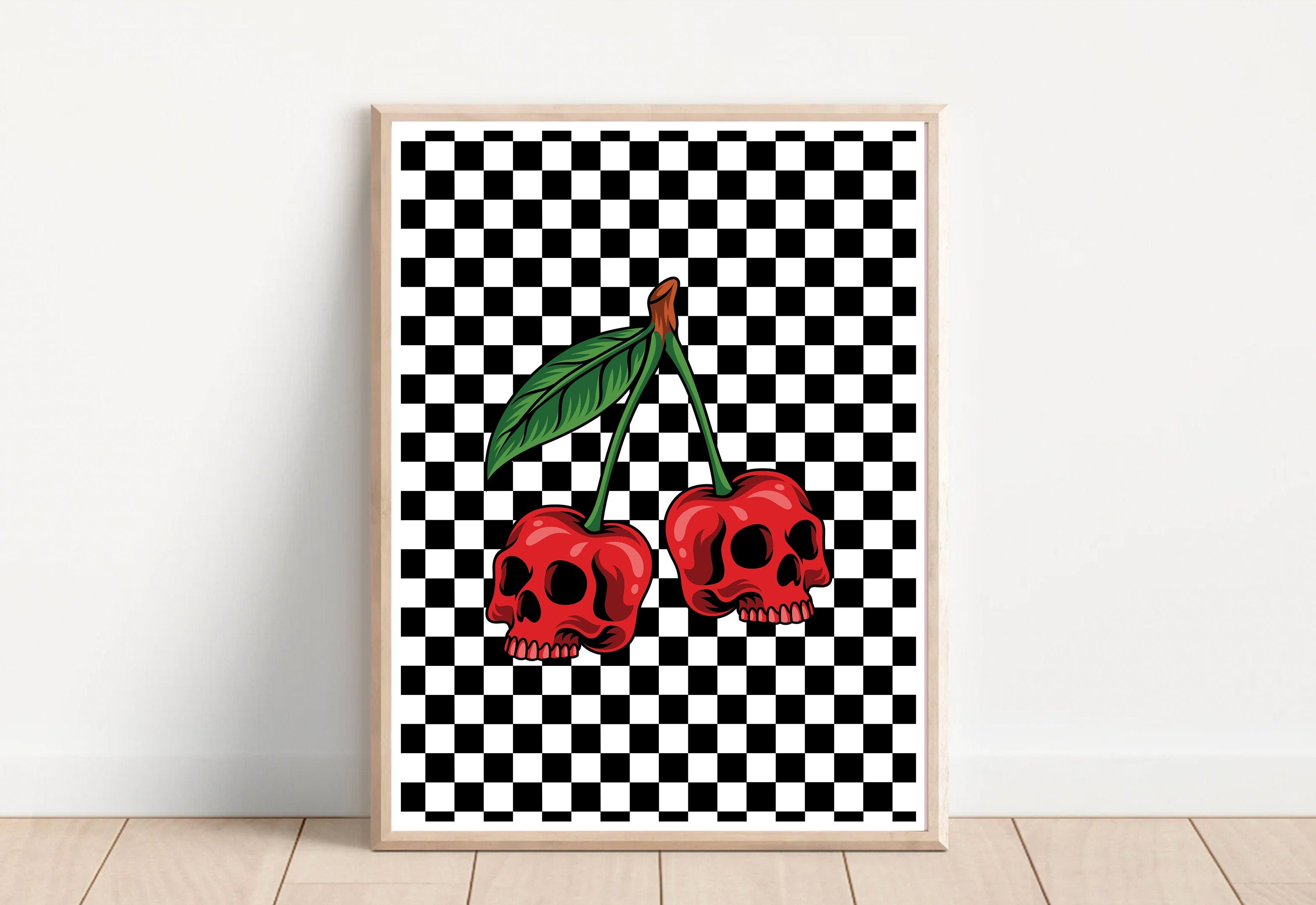 Cherry Checker Art Print