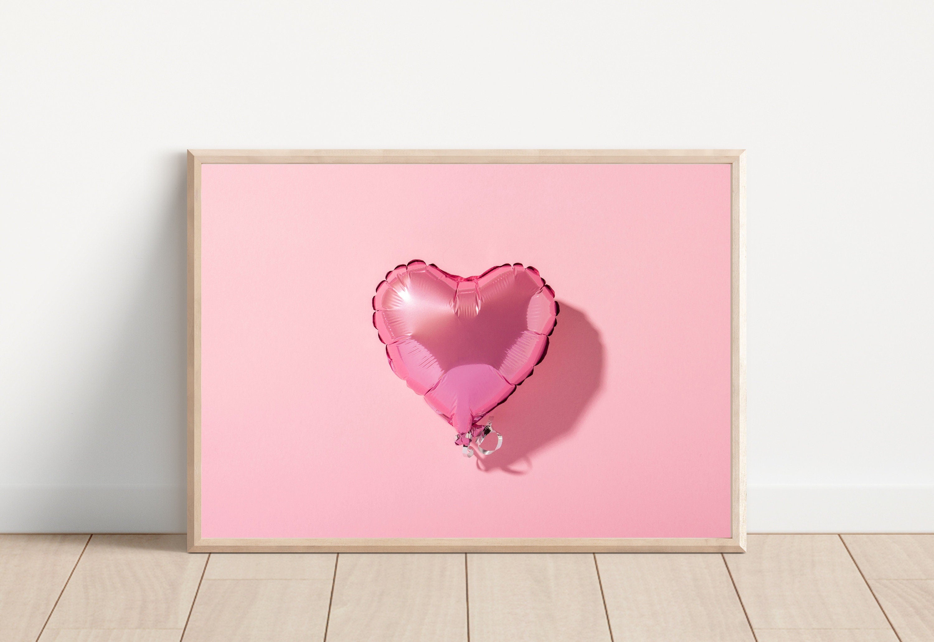 Heart Balloon Art-Digital Print-Retro Wall Art-Trendy Girly Print Art-Fun Pink Art-Downloadable Art-Pink Art Print-Preppy Poster-2000s Art