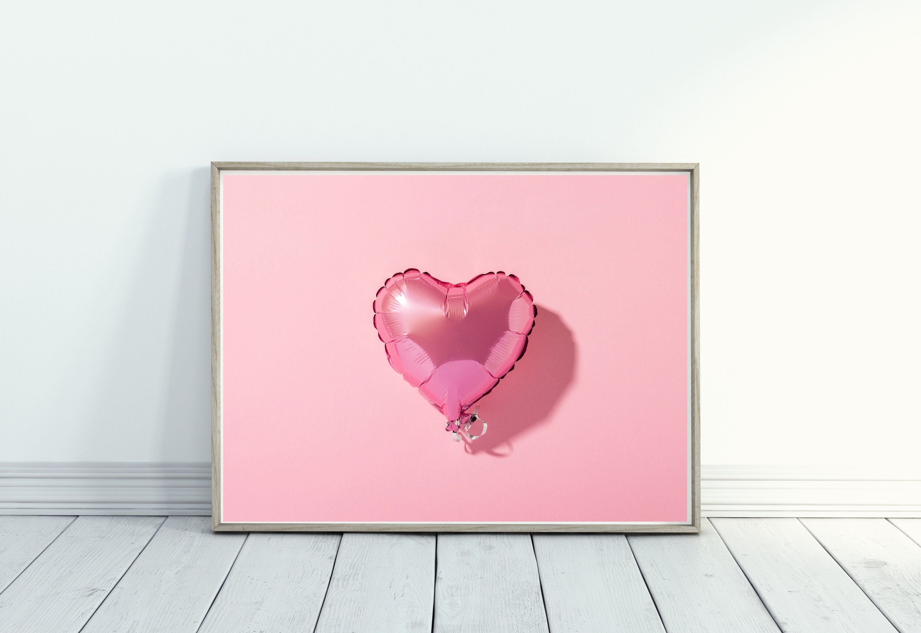 Heart Balloon Art-Digital Print-Retro Wall Art-Trendy Girly Print Art-Fun Pink Art-Downloadable Art-Pink Art Print-Preppy Poster-2000s Art