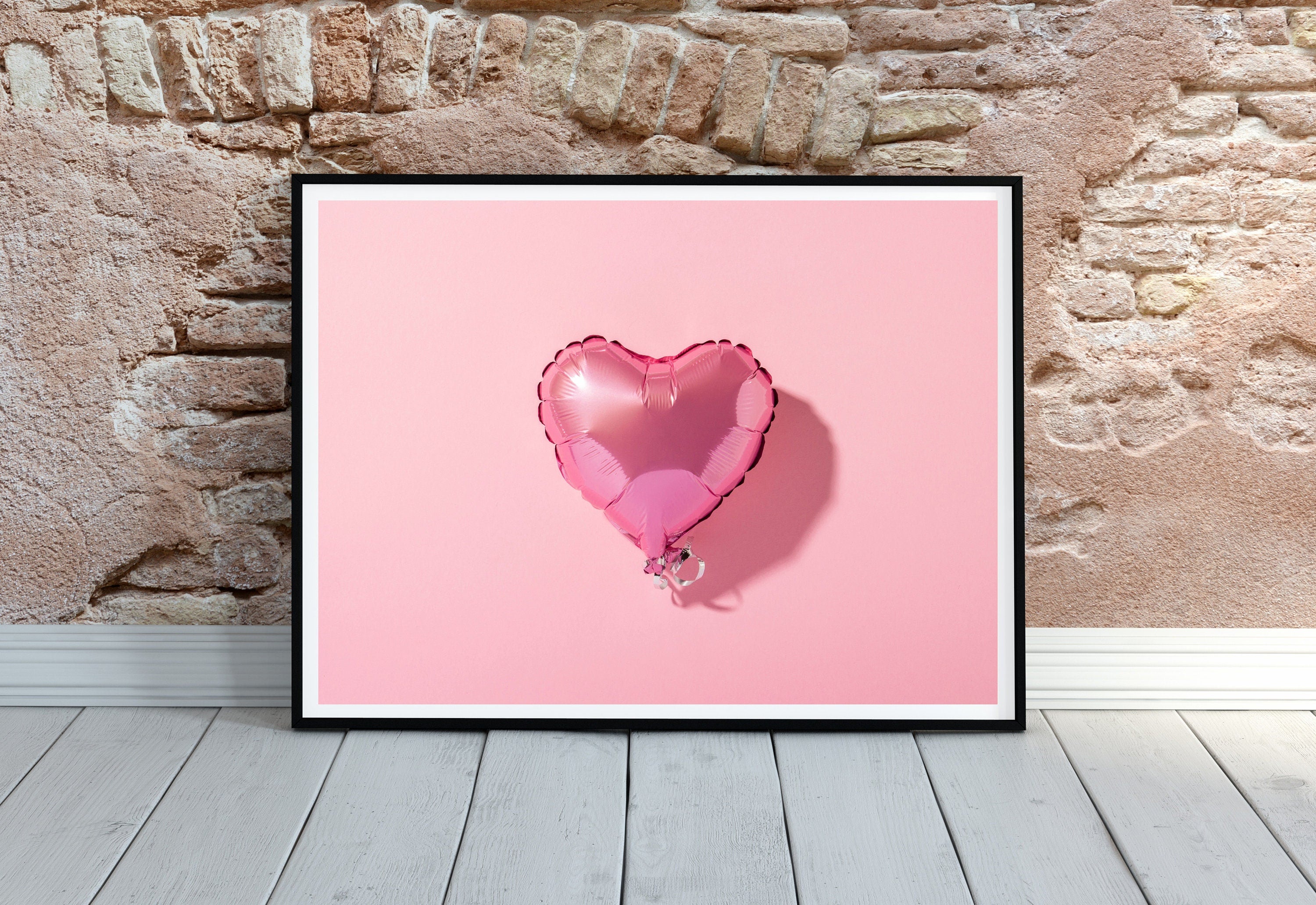 Heart Balloon Art-Digital Print-Retro Wall Art-Trendy Girly Print Art-Fun Pink Art-Downloadable Art-Pink Art Print-Preppy Poster-2000s Art