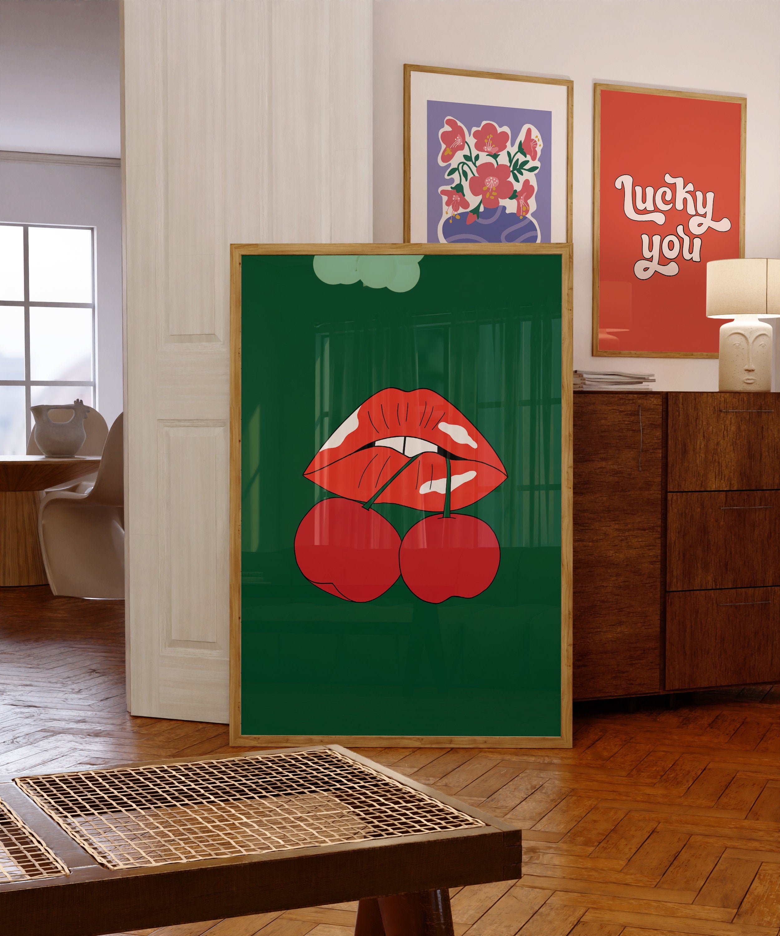 Cherry Lips Digital Art Print