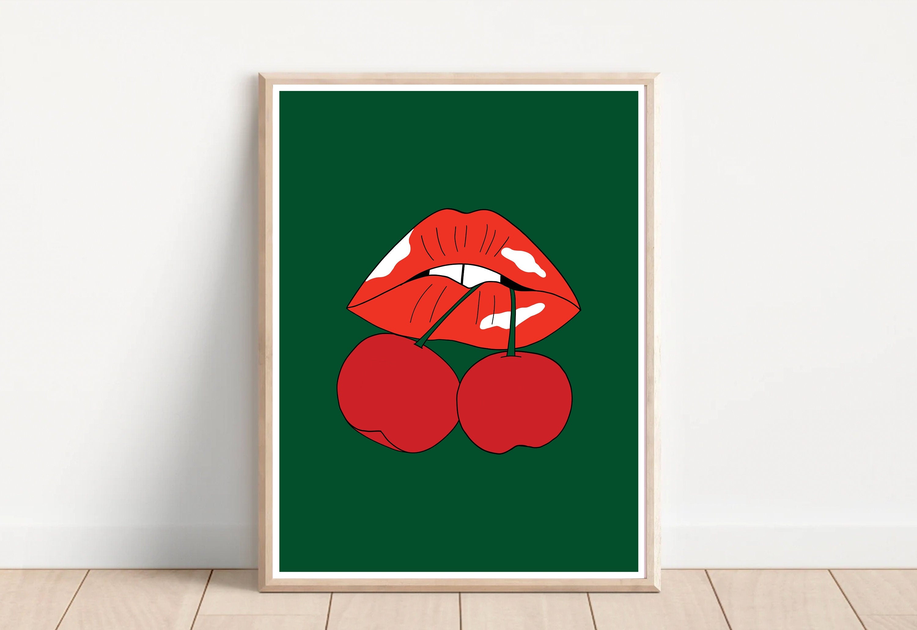 Cherry Lips Art Print by GS Print Shoppe