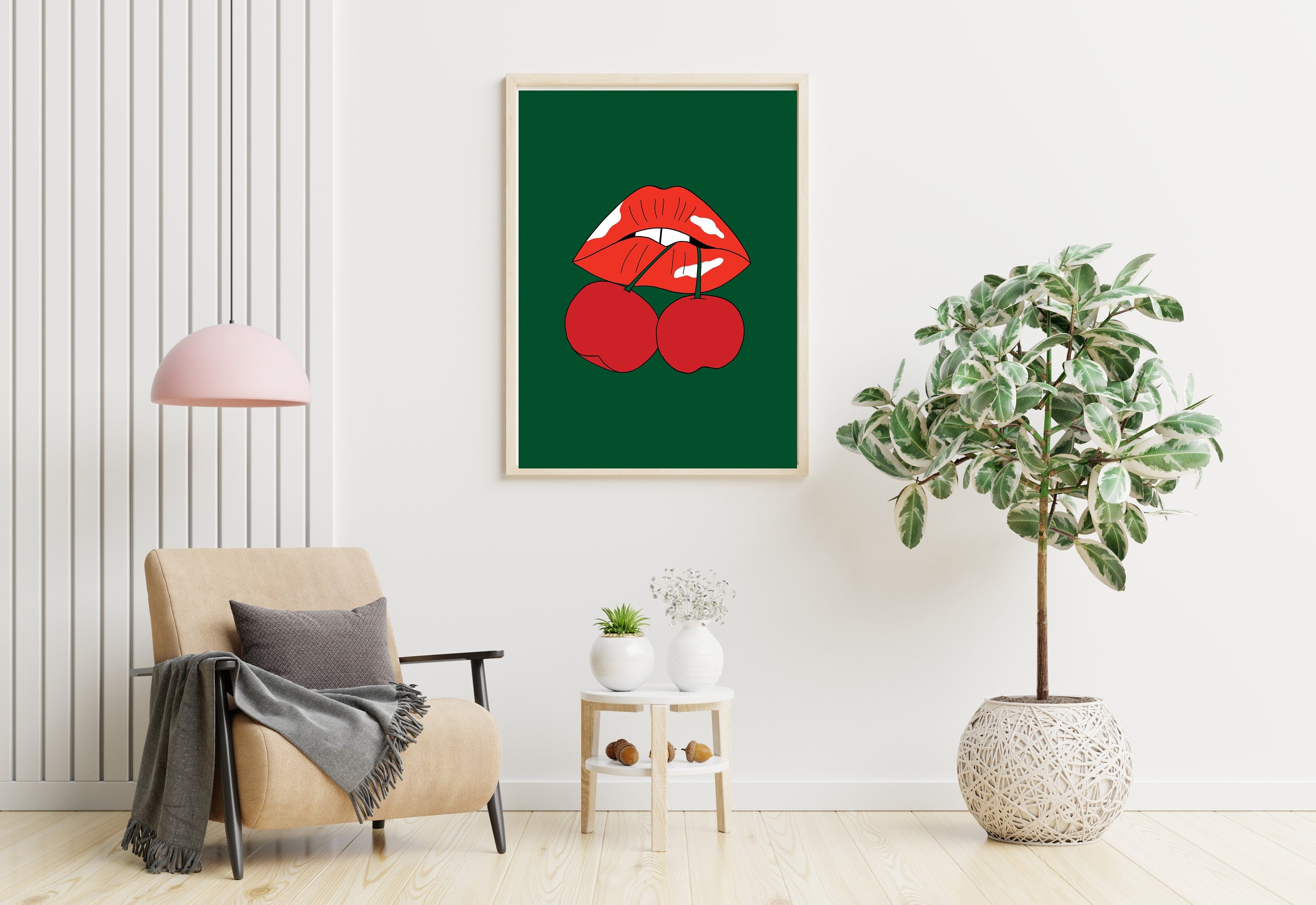 Cherry Lips Art Print