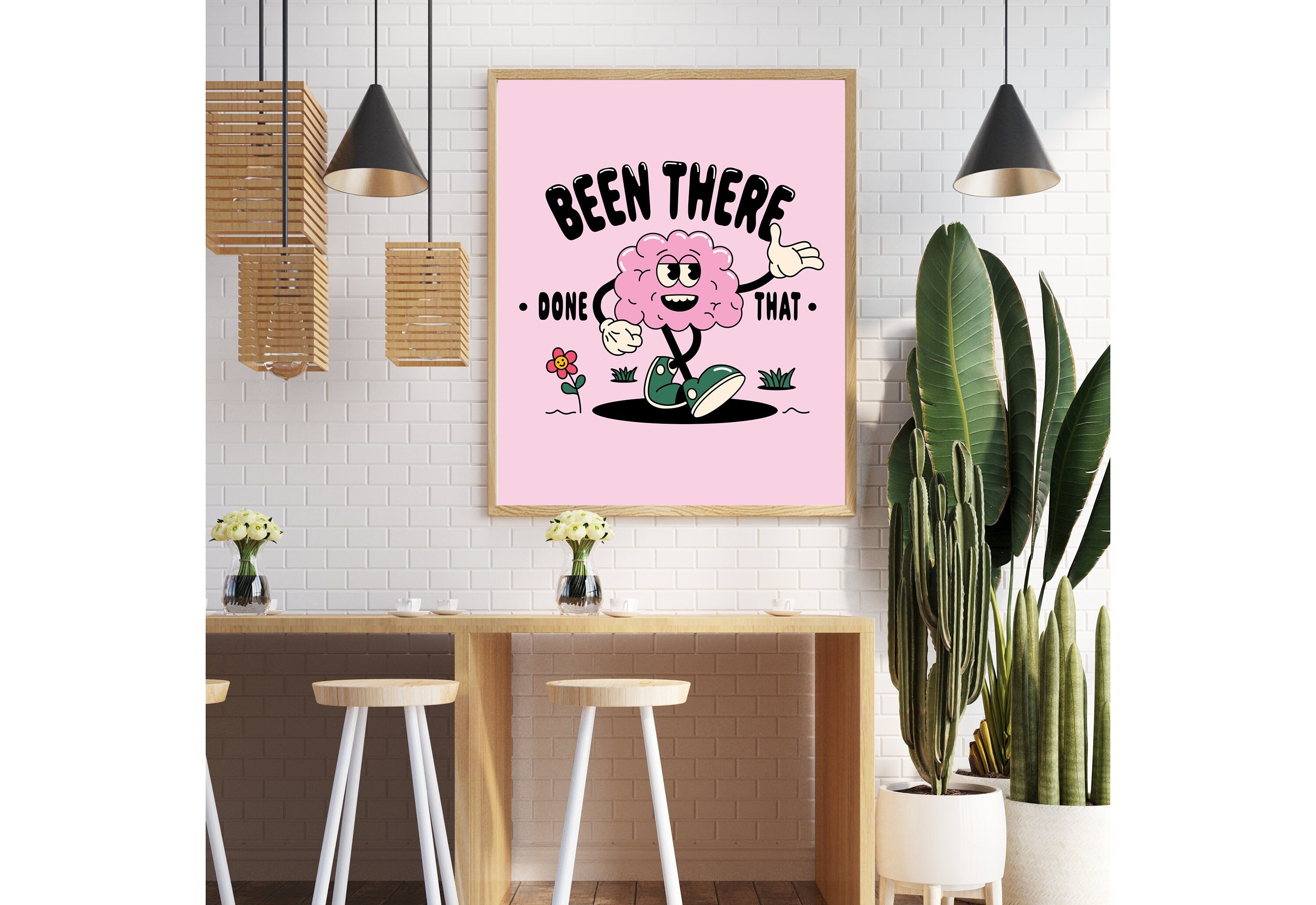 Modern digital art print featuring the phrase 'Been There Done That' with a distinctive visual style.