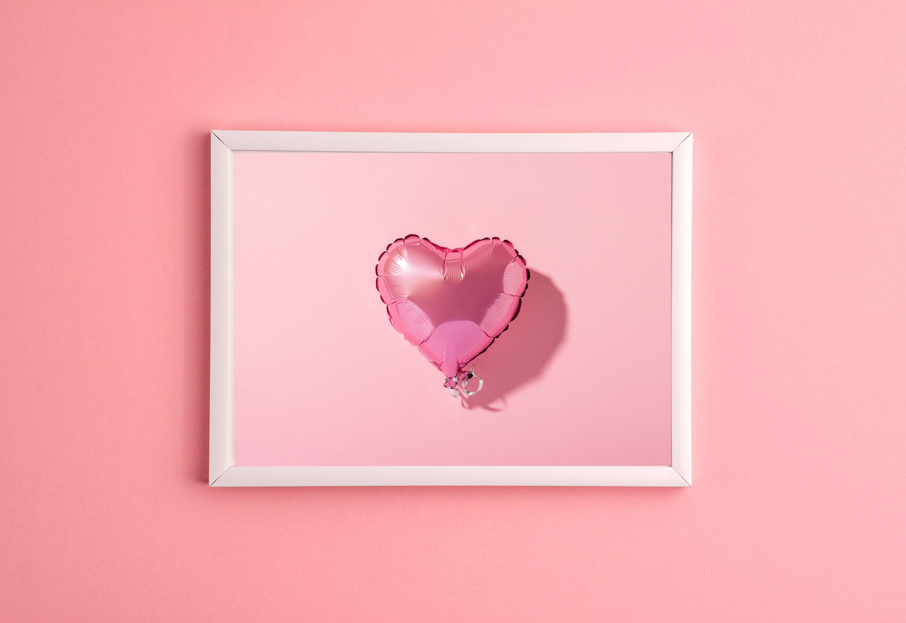 Heart Balloon Art-Digital Print-Retro Wall Art-Trendy Girly Print Art-Fun Pink Art-Downloadable Art-Pink Art Print-Preppy Poster-2000s Art
