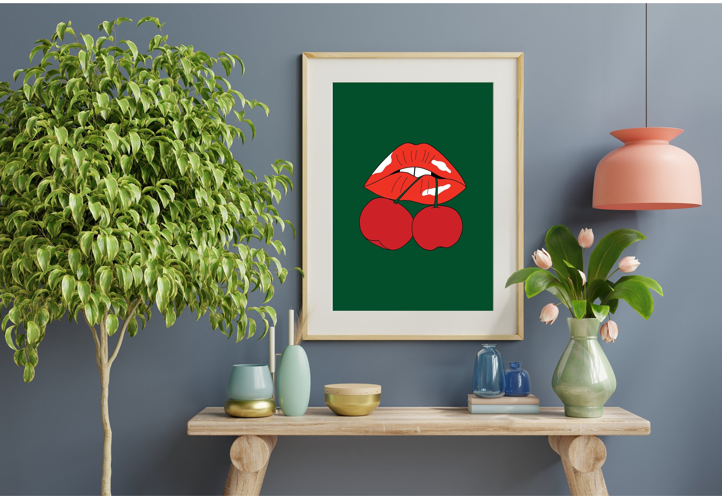 Cherry Lips Art Print