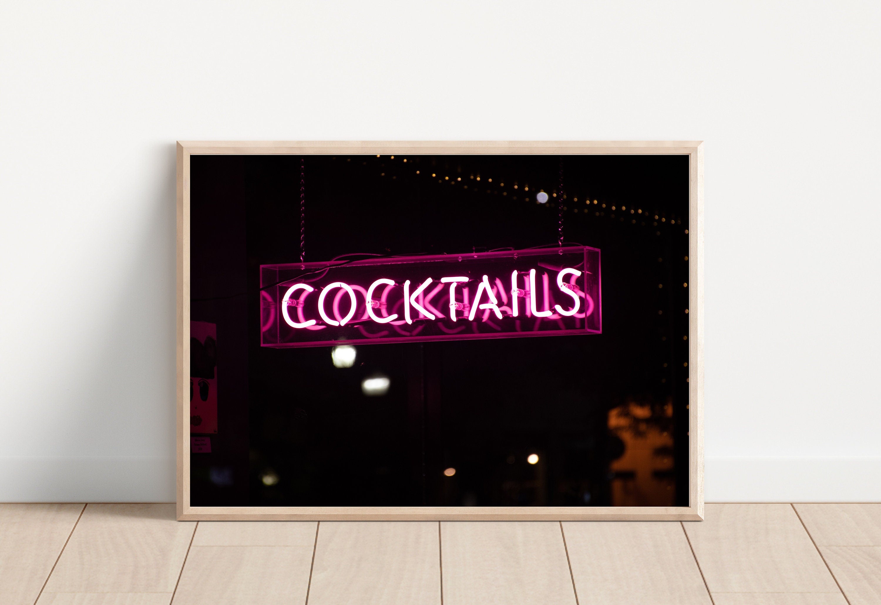 Cocktails Neon Sign Art Print from GS Print shoppe