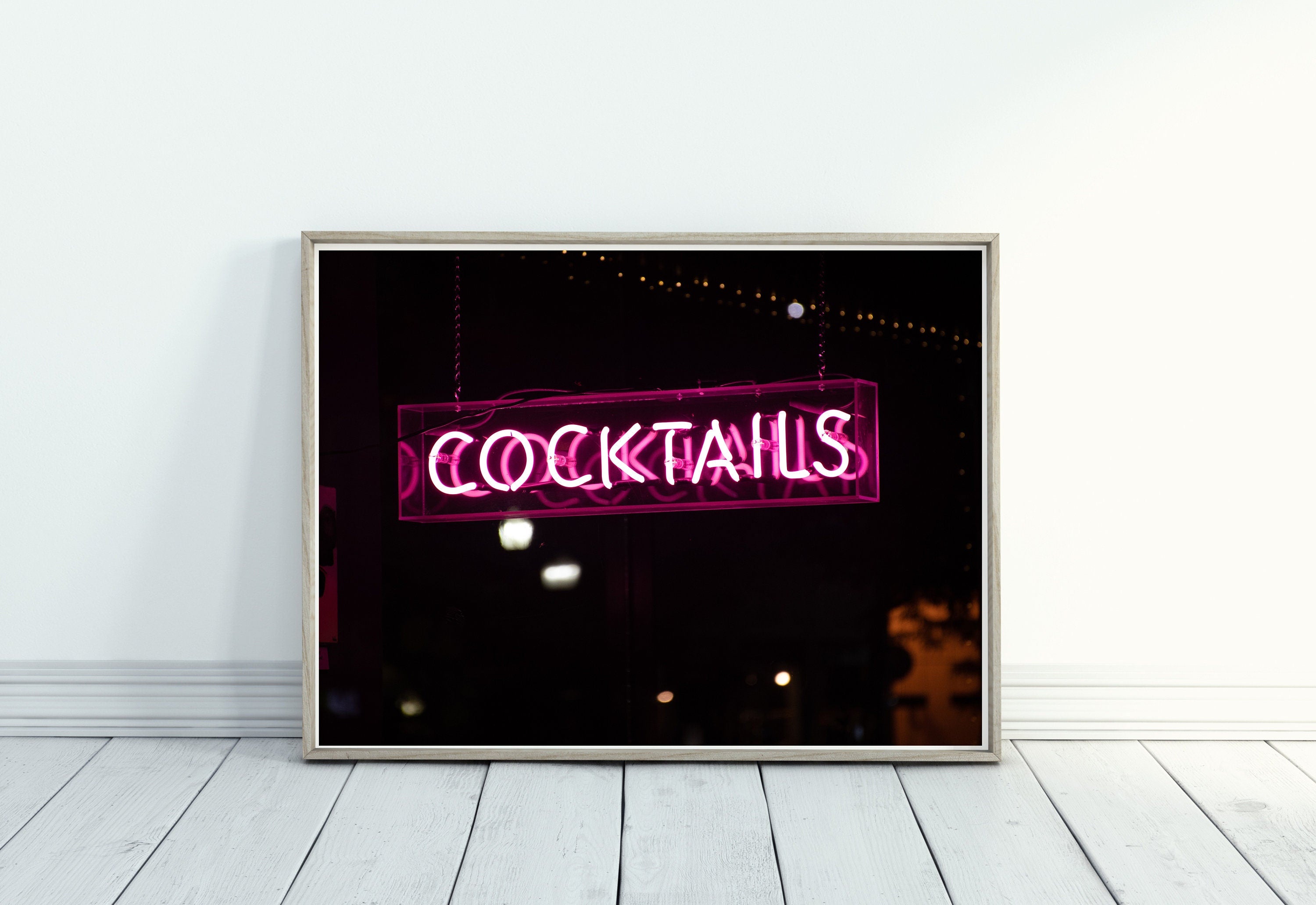 Cocktails Neon Sign Art Print in USA