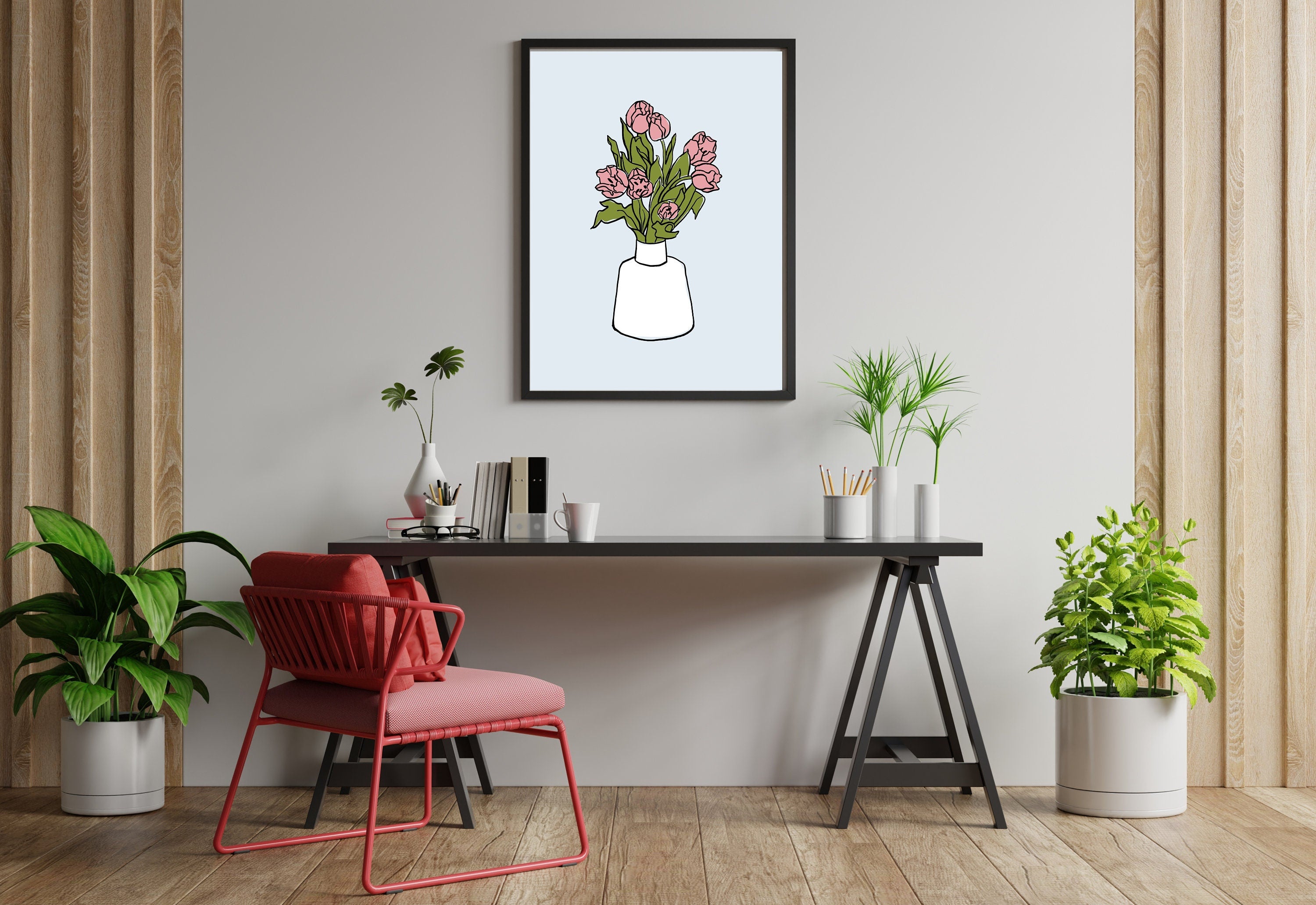 Bouquet Digital Art Print for wall decoration