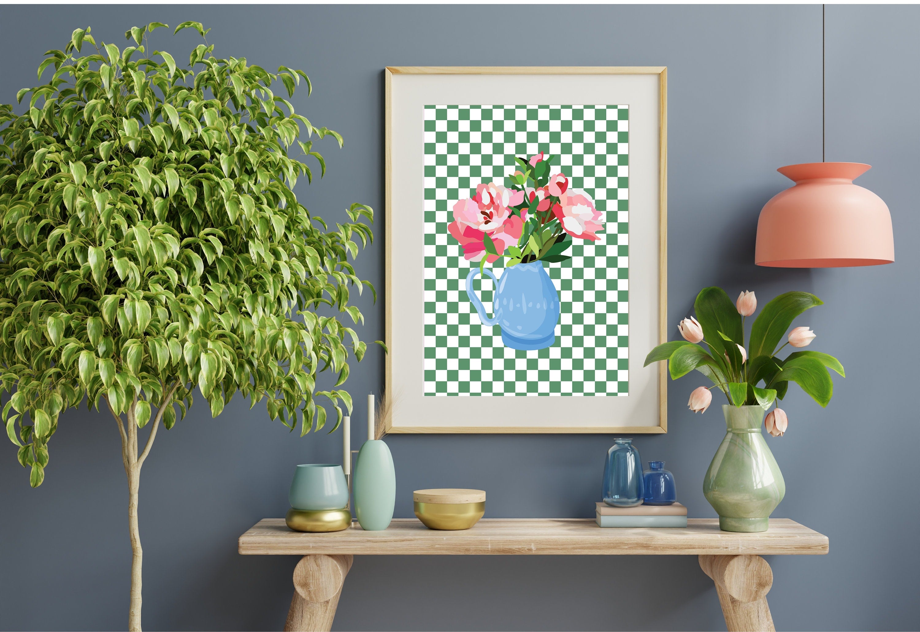 Bouquet Checker Digital Art Print from GS Print Shoppe