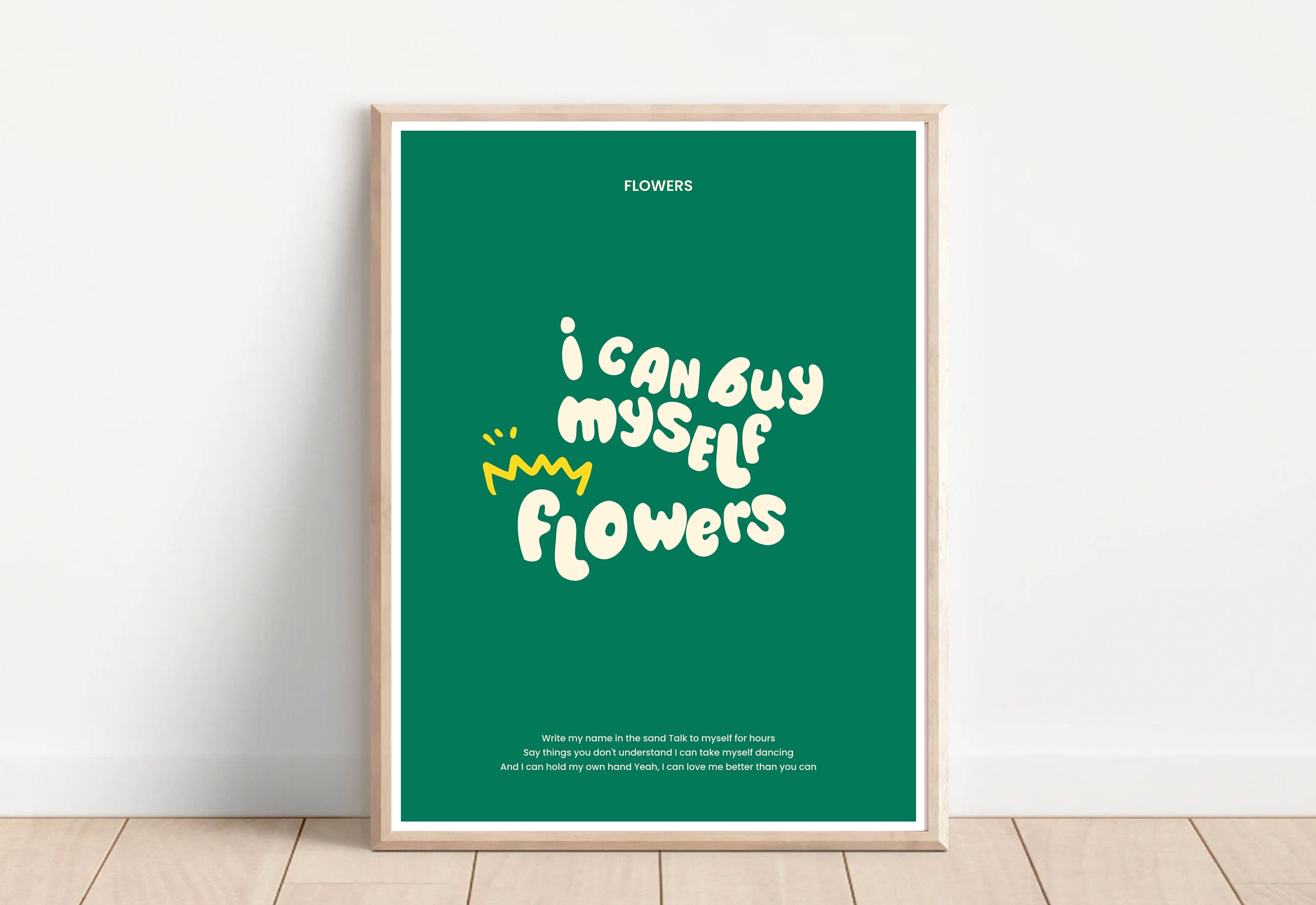 I can buy myself flowers - Miley Cyrus Print, Colorful Wall Art, Typography Music Lyric Print, Flower market, Trendy print, Miley Cyrus Art