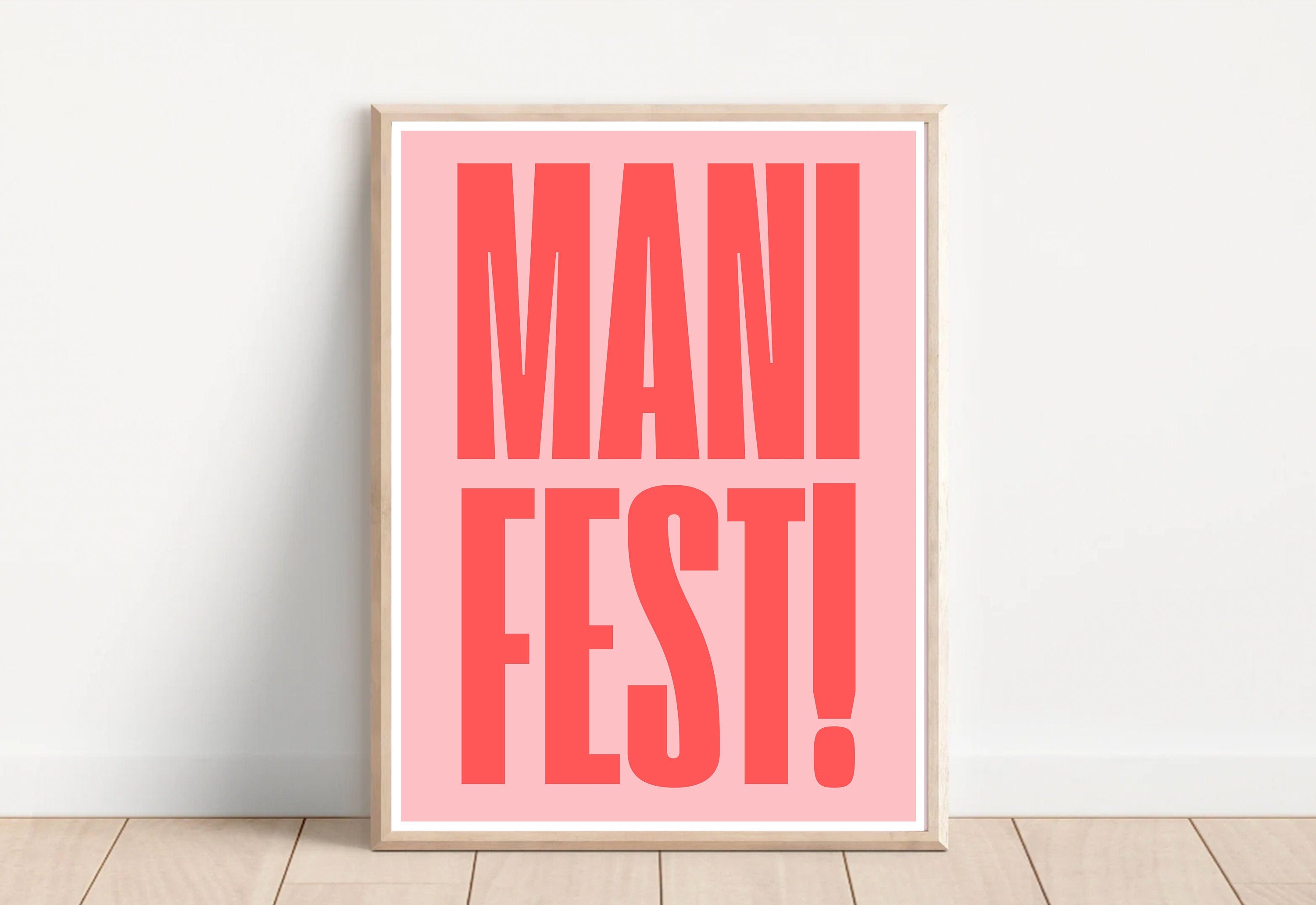 Manifest Art Print, Manifesting Posters, Inspirational Quote, Digital Download Print, Retro Wall Decor, Y2K Aesthetic Art, Encouragement Art