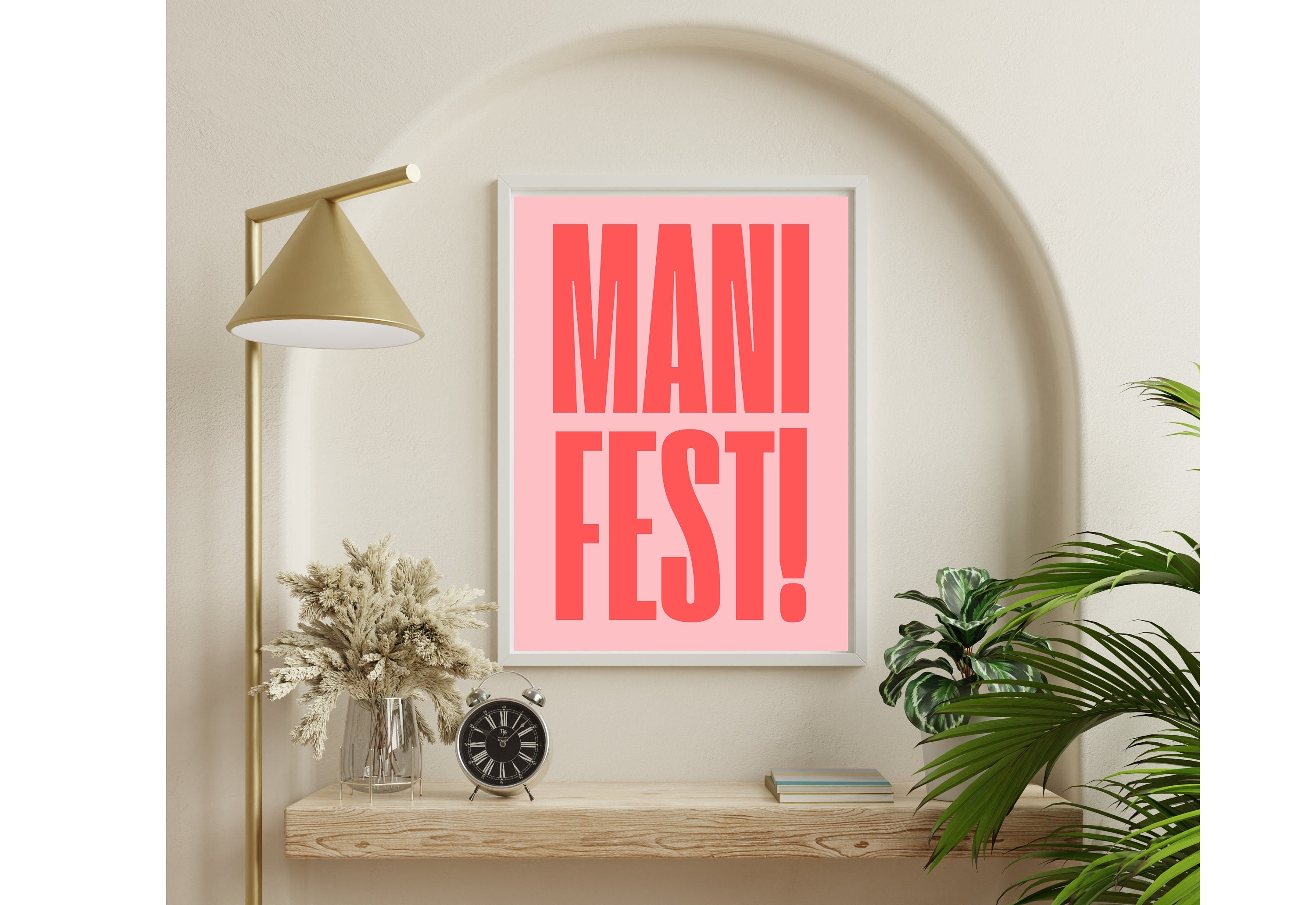 Manifest Art Print, Manifesting Posters, Inspirational Quote, Digital Download Print, Retro Wall Decor, Y2K Aesthetic Art, Encouragement Art