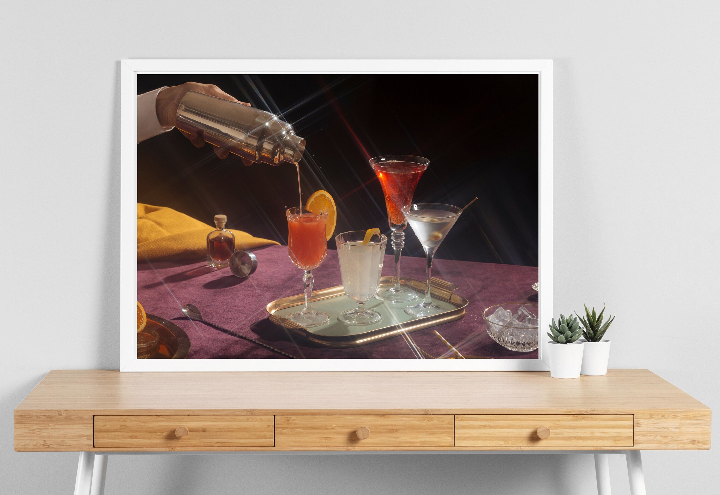 Retro Cocktail Poster-Wall Print-Digital Download-Preppy Pink Prints-Grainy Photo Art-Vintage Cocktail Art-Y2K Aesthetic-Girly Bar Cart Art