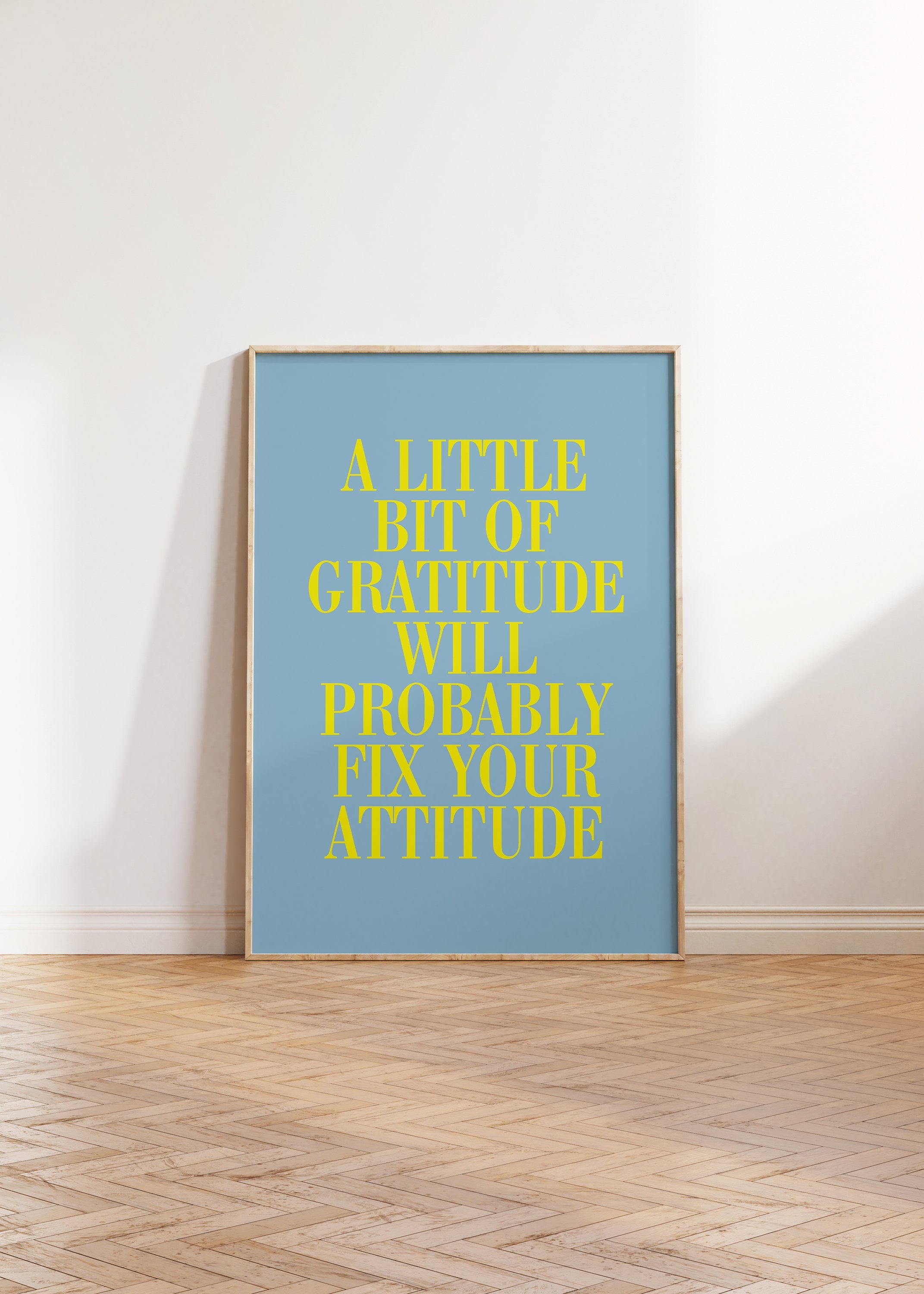 Quote Wall Posters, Gratitude Wall Art, Empowerment Art, Retro Decor, Quote Art, Large Blue Wall Art, Kids Room Poster, Gratitude Prints