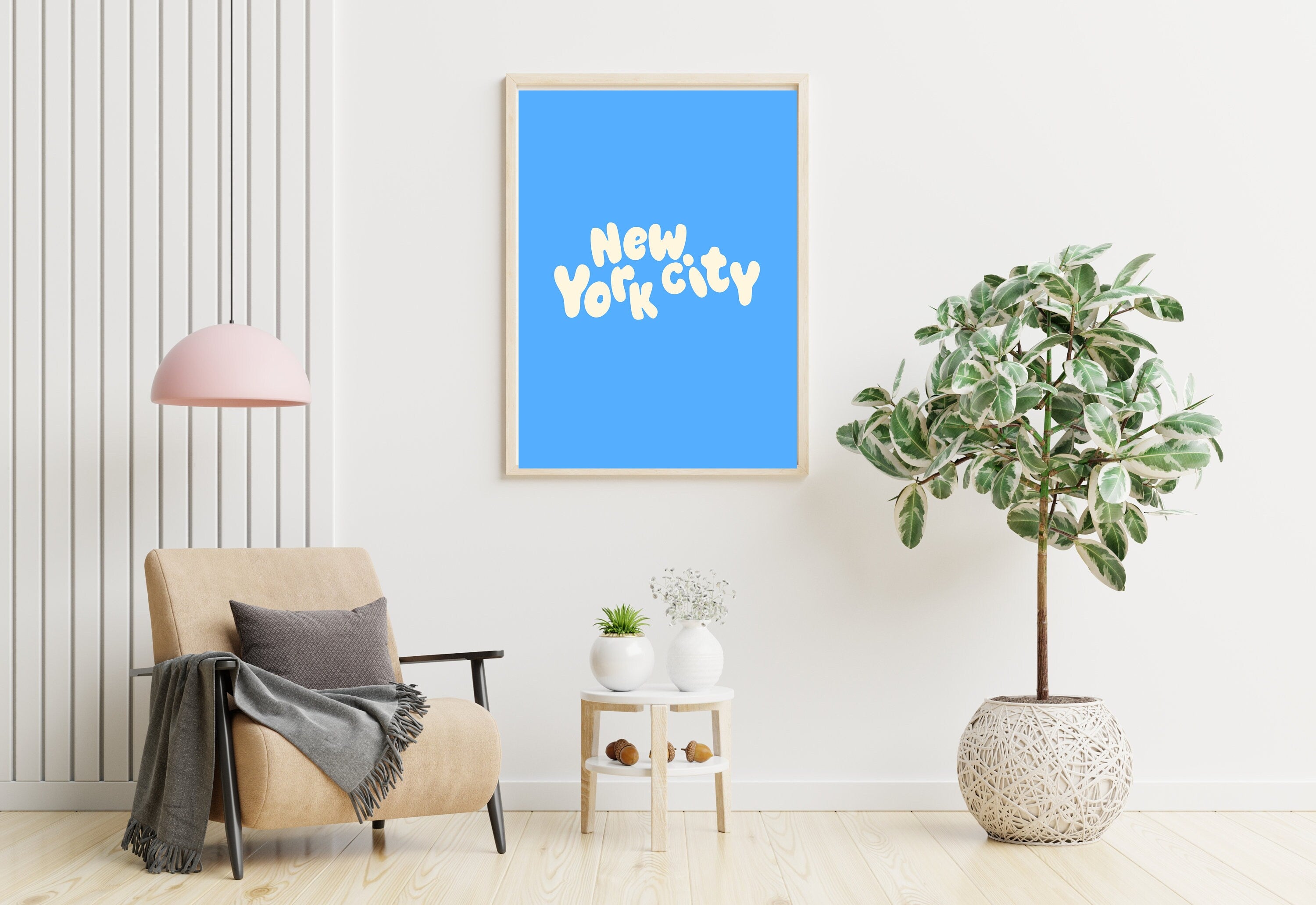 New York Art Print-Digital Art Download-Blue NYC Wall Art-Cute Trendy Art-NYC kids Room Art-New York Posters-NYC Wall Poster-Blue Posters