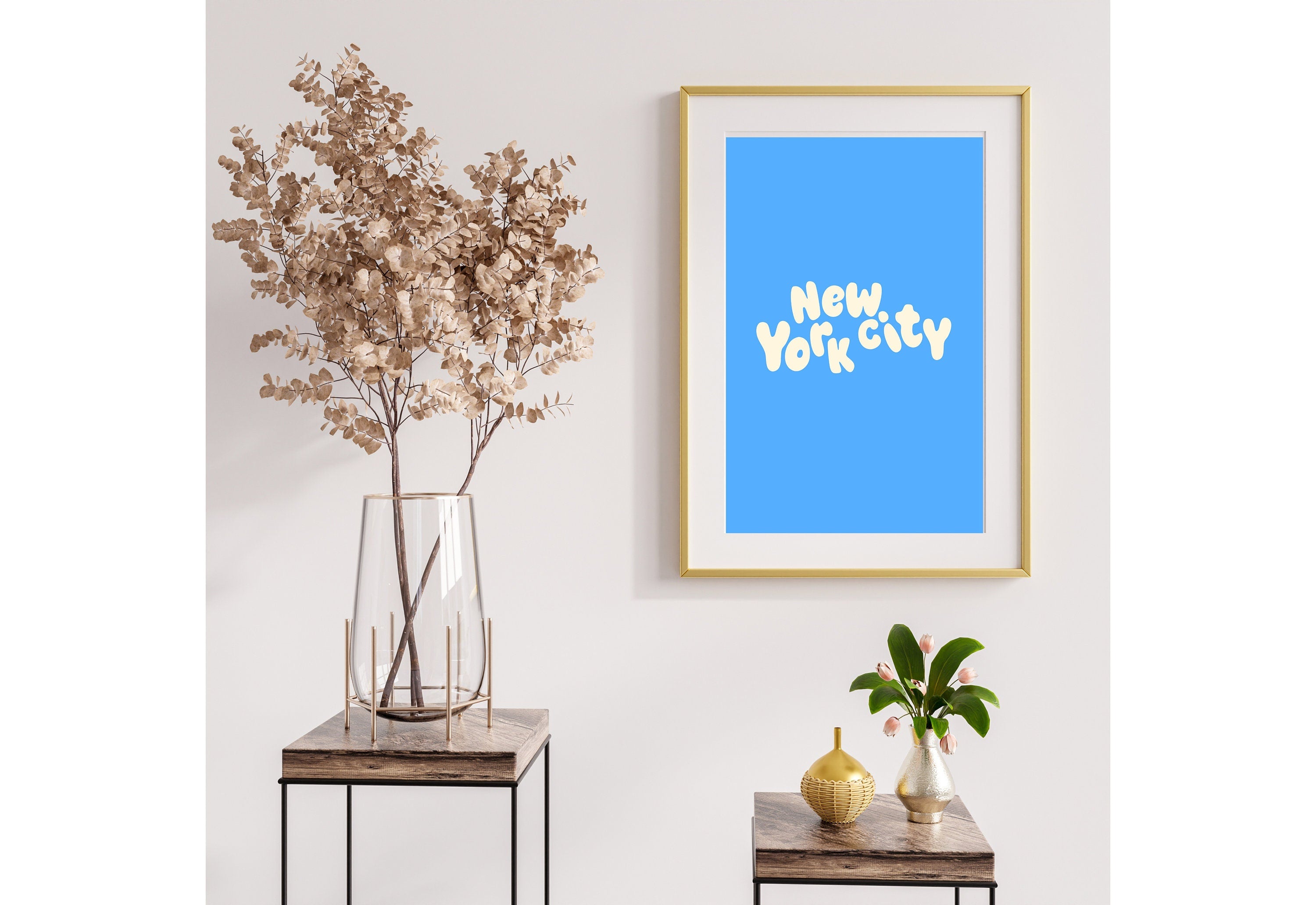 New York Art Print-Digital Art Download-Blue NYC Wall Art-Cute Trendy Art-NYC kids Room Art-New York Posters-NYC Wall Poster-Blue Posters