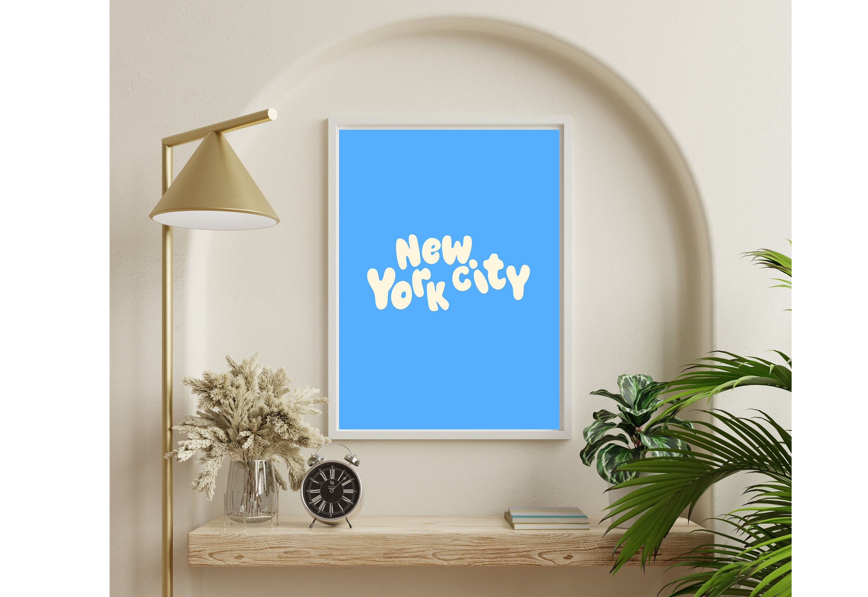 New York Art Print-Digital Art Download-Blue NYC Wall Art-Cute Trendy Art-NYC kids Room Art-New York Posters-NYC Wall Poster-Blue Posters