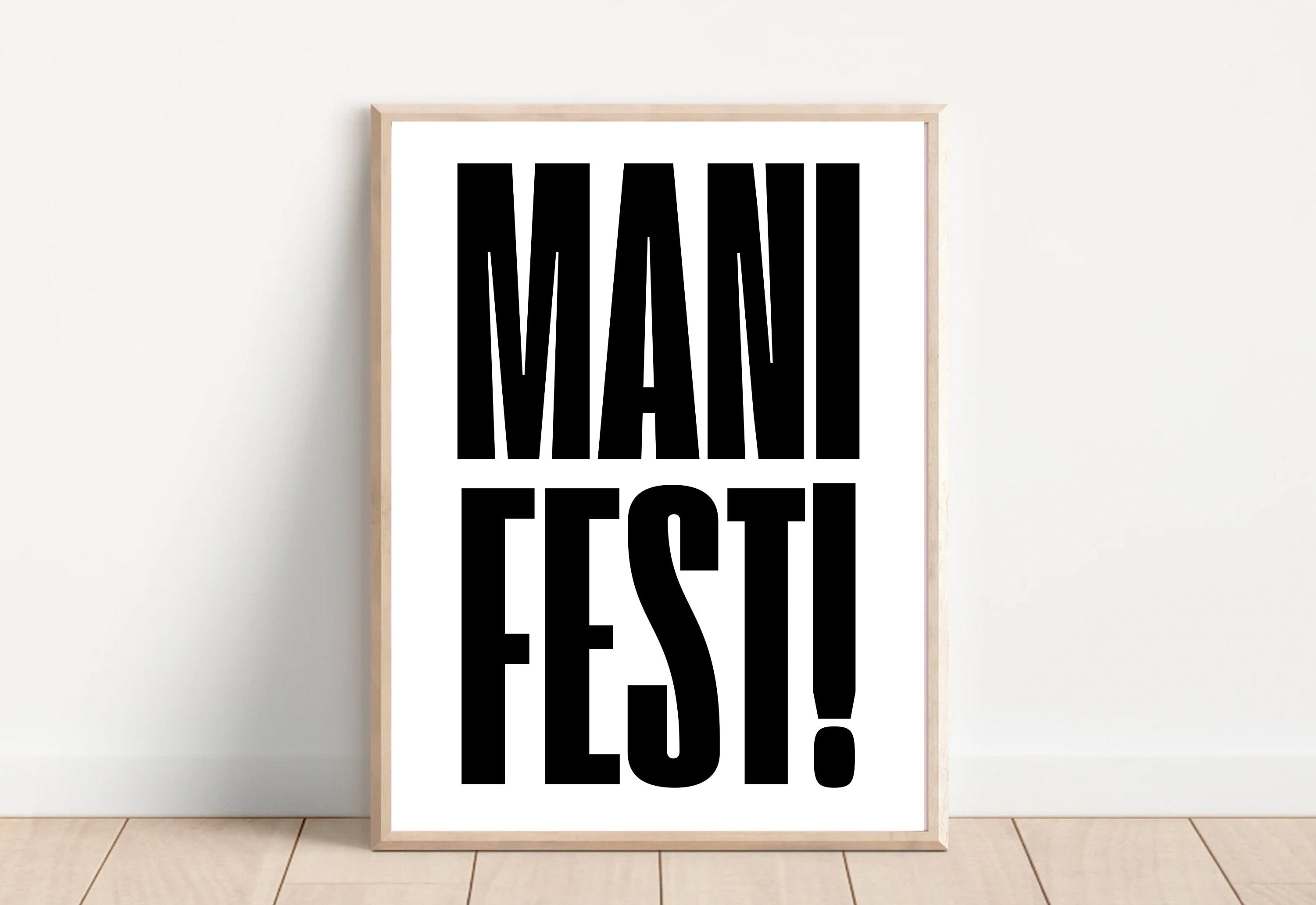 Manifest Art Print, Manifesting Posters, Inspirational Quote, Digital Download Print, Retro Wall Decor, Y2K Aesthetic Art, Encouragement Art