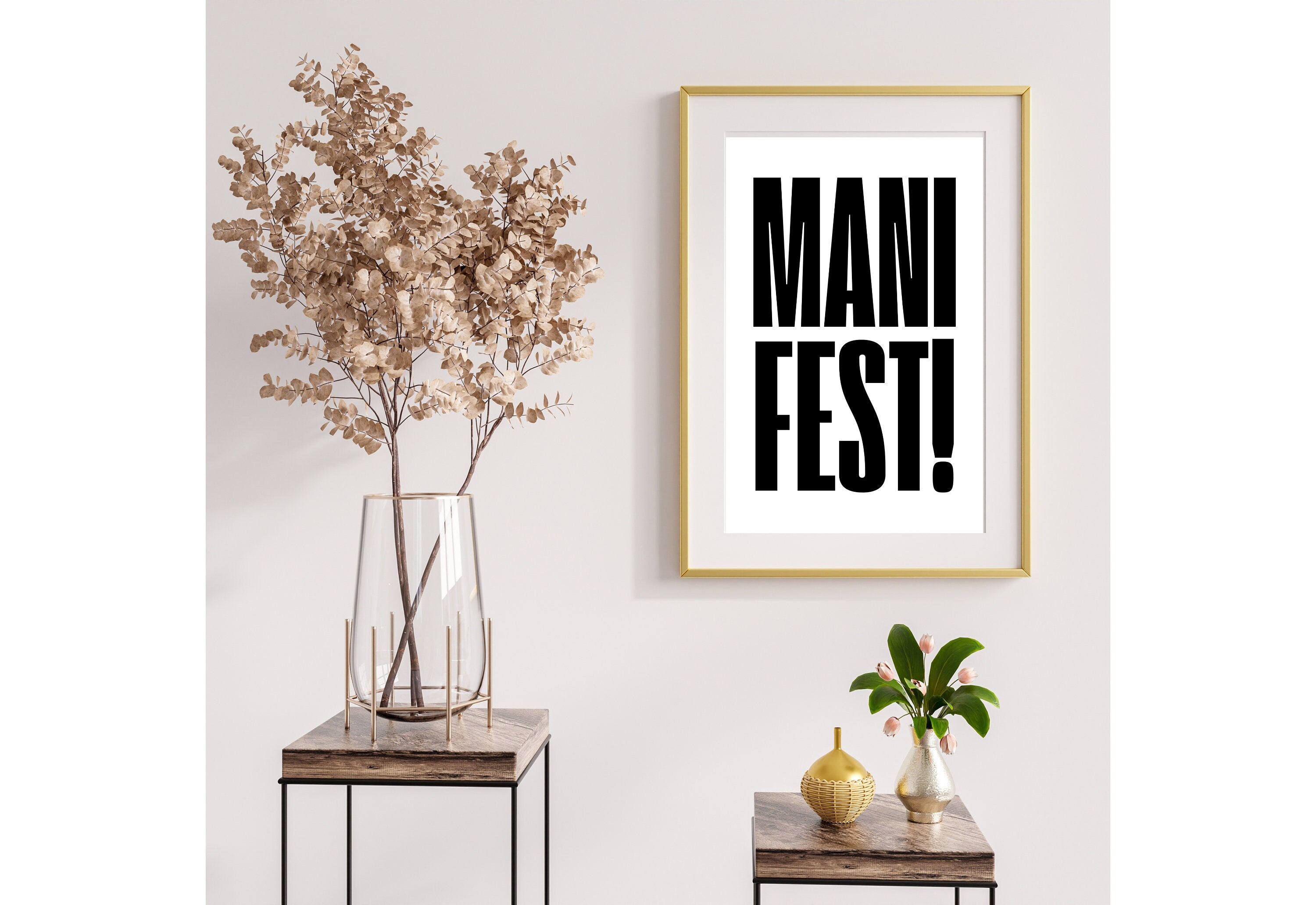 Manifest Art Print, Manifesting Posters, Inspirational Quote, Digital Download Print, Retro Wall Decor, Y2K Aesthetic Art, Encouragement Art