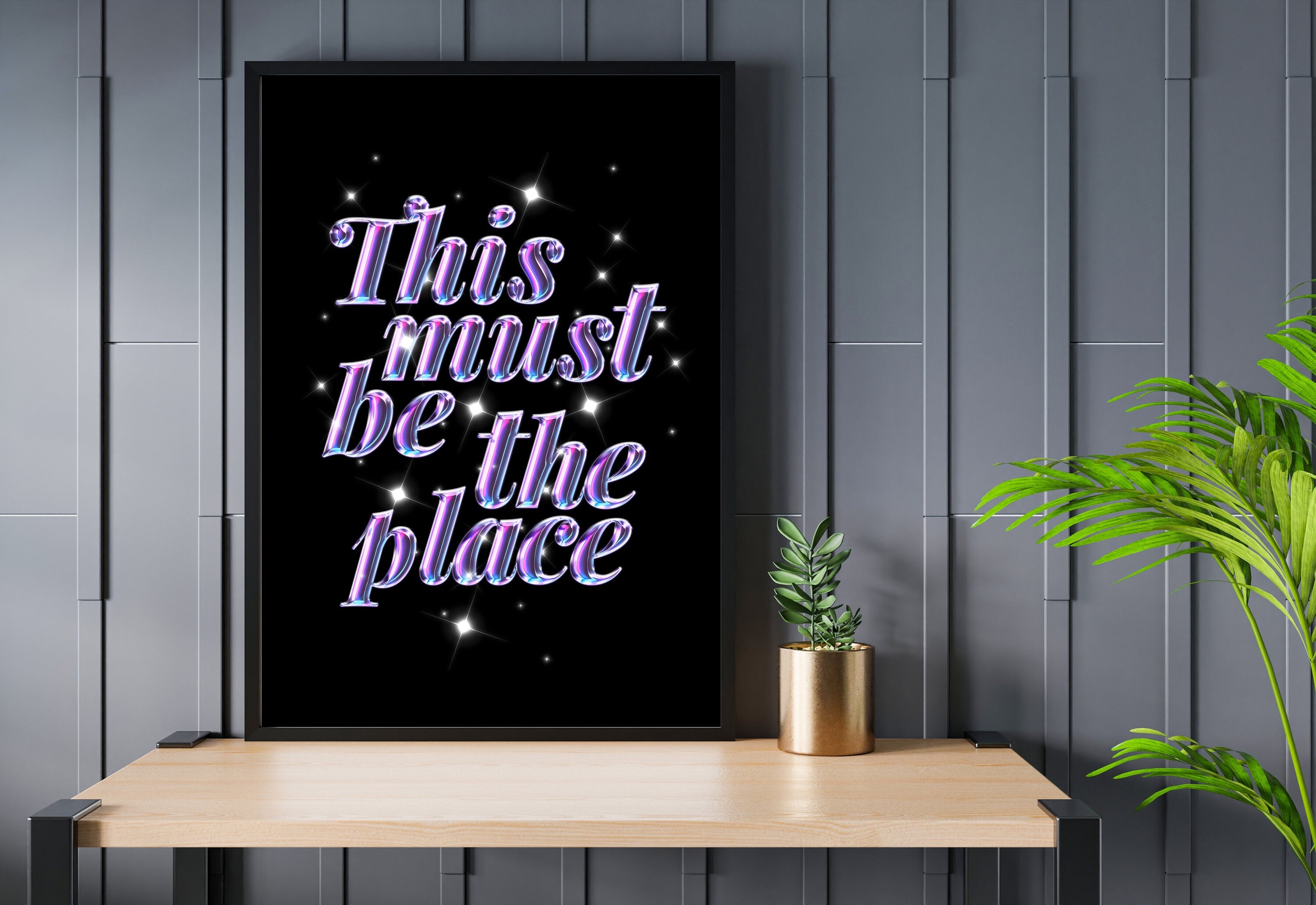 This Must Be The Place-Digital Prints-Wall Art Print-Typography Art-Downloadable Print-Bar Art-Living Room Decor-Funny Wall Art-Bright Art