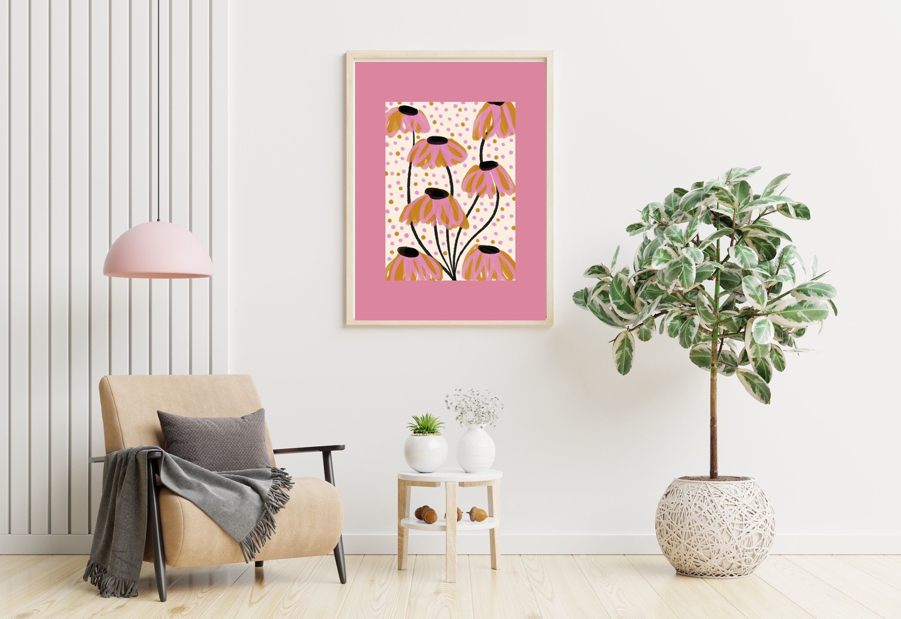 Bouquet of Flowers Pink Art Print