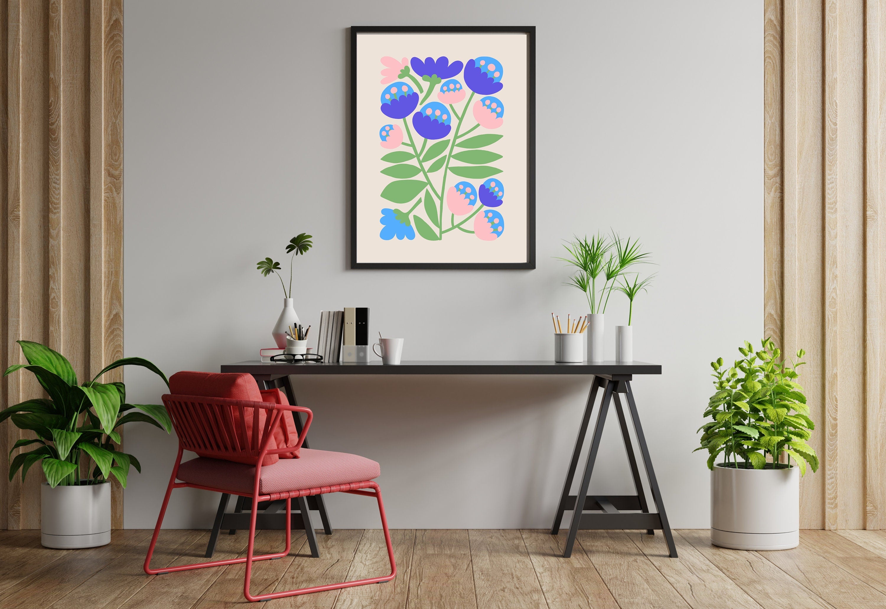 Bring the beauty of nature into your home with this vibrant and cheerful Bouquet of Flowers Digital Art Print from GS Print Shoppe. 