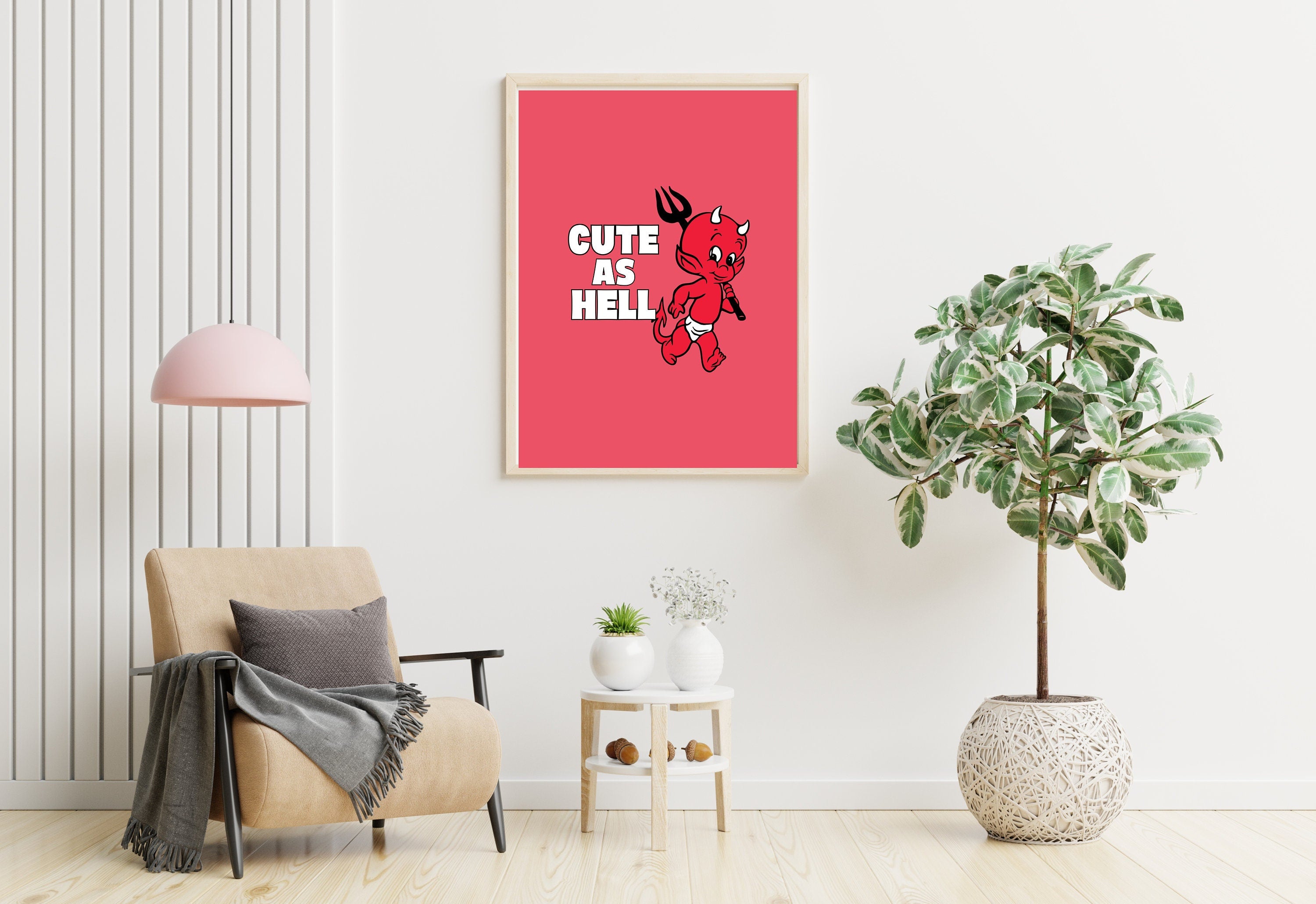 Cute As Hell Devil Art Print in USA