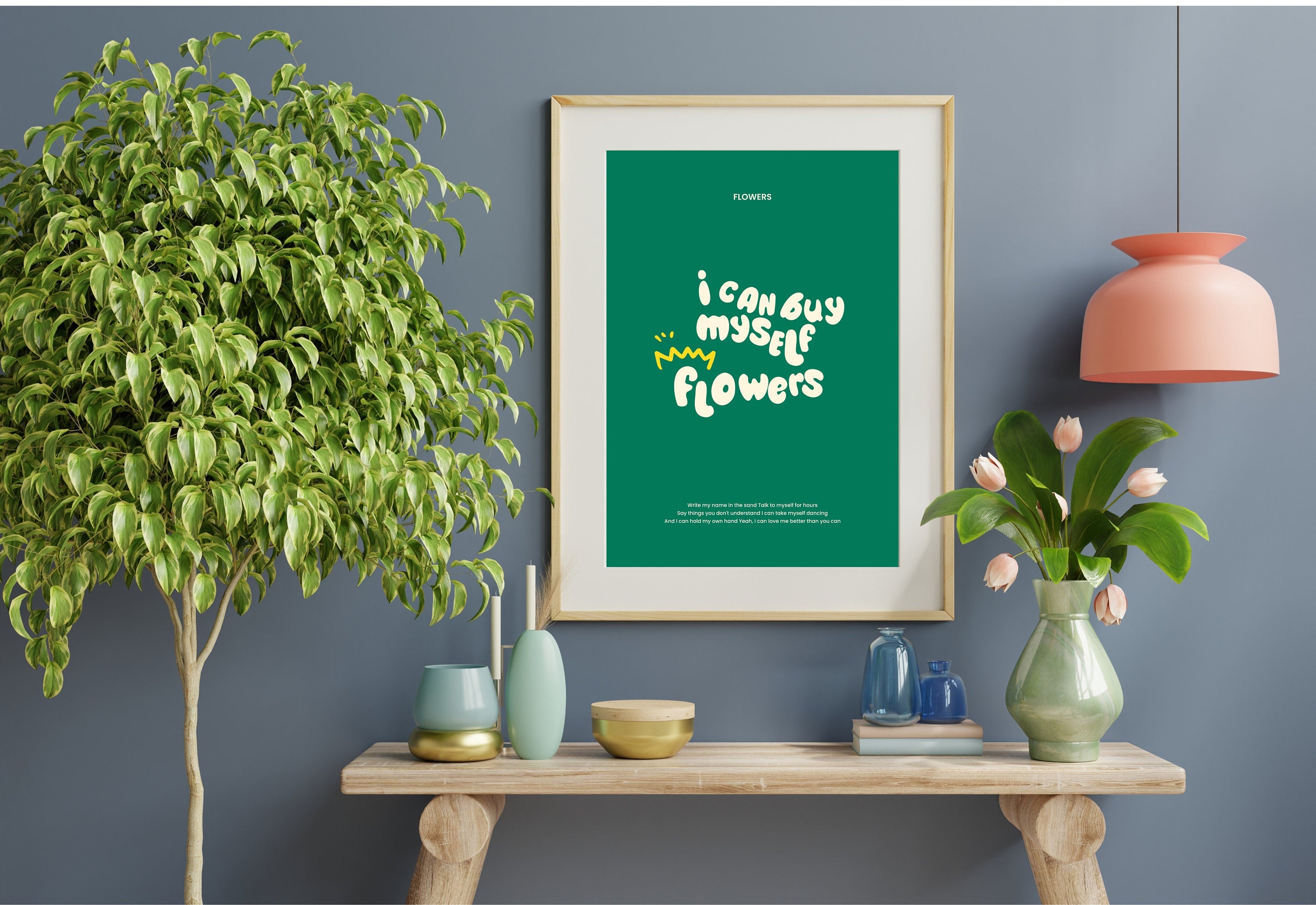 I can buy myself flowers - Miley Cyrus Print, Colorful Wall Art, Typography Music Lyric Print, Flower market, Trendy print, Miley Cyrus Art