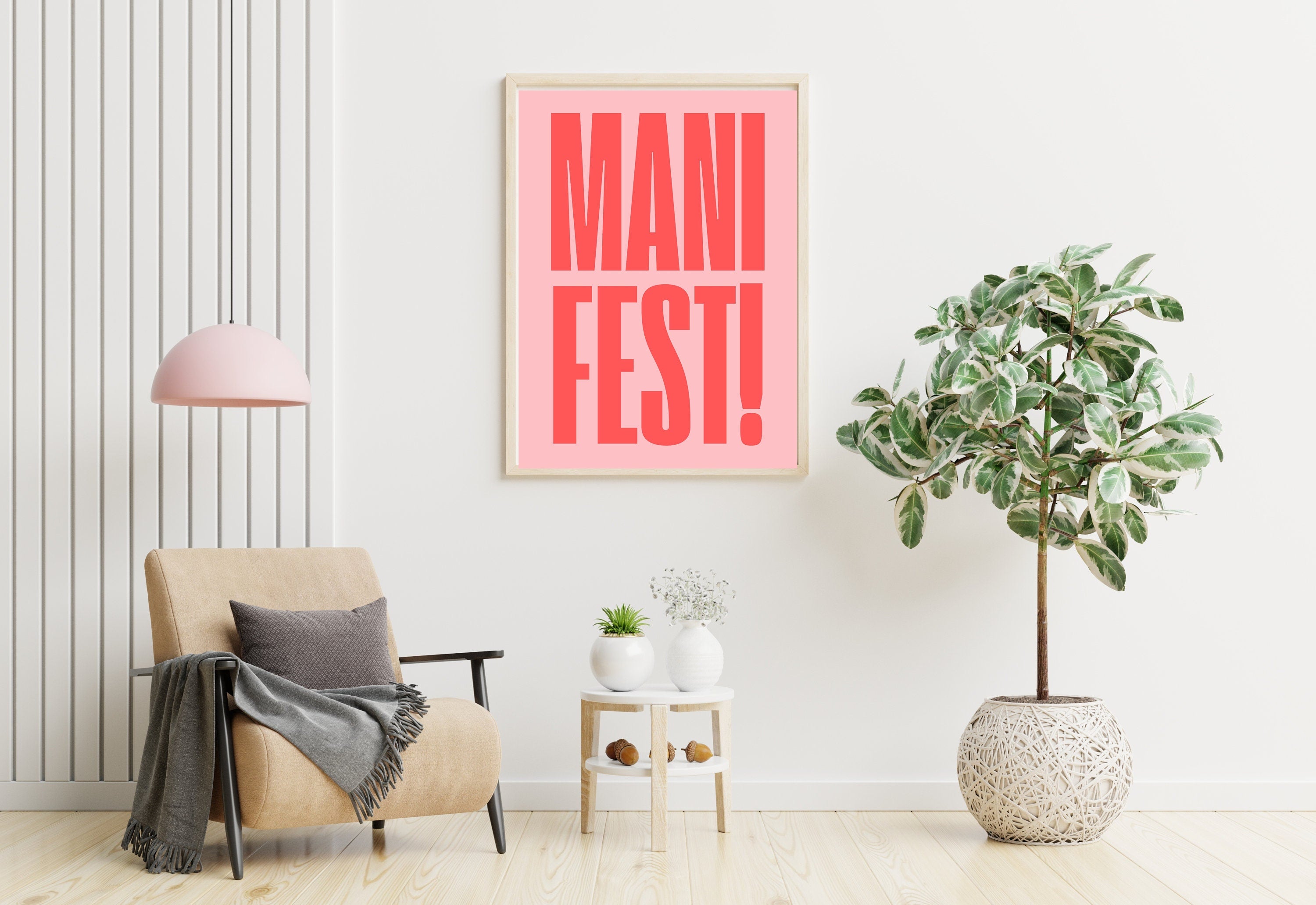 Manifest Art Print, Manifesting Posters, Inspirational Quote, Digital Download Print, Retro Wall Decor, Y2K Aesthetic Art, Encouragement Art