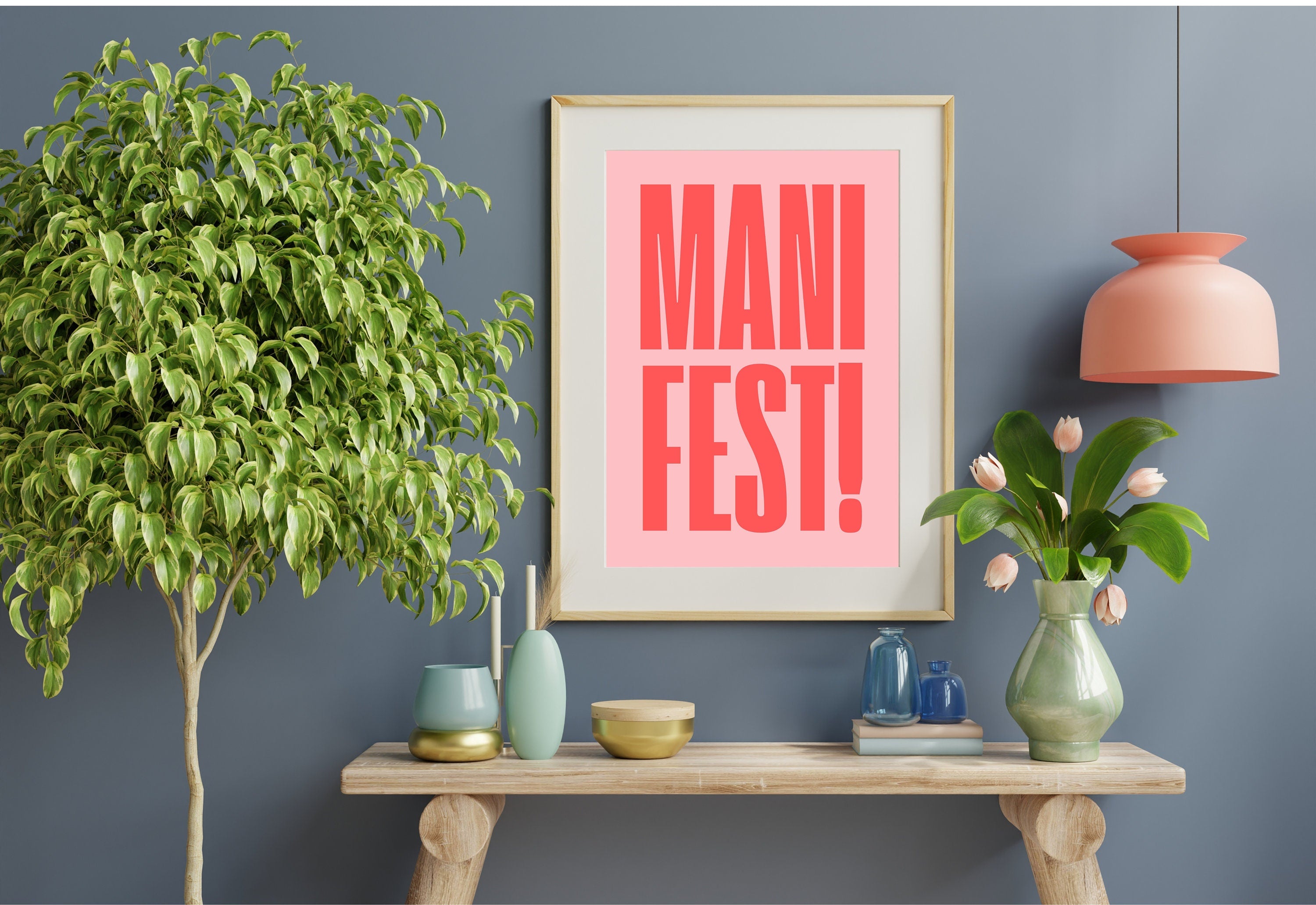 Manifest Art Print, Manifesting Posters, Inspirational Quote, Digital Download Print, Retro Wall Decor, Y2K Aesthetic Art, Encouragement Art