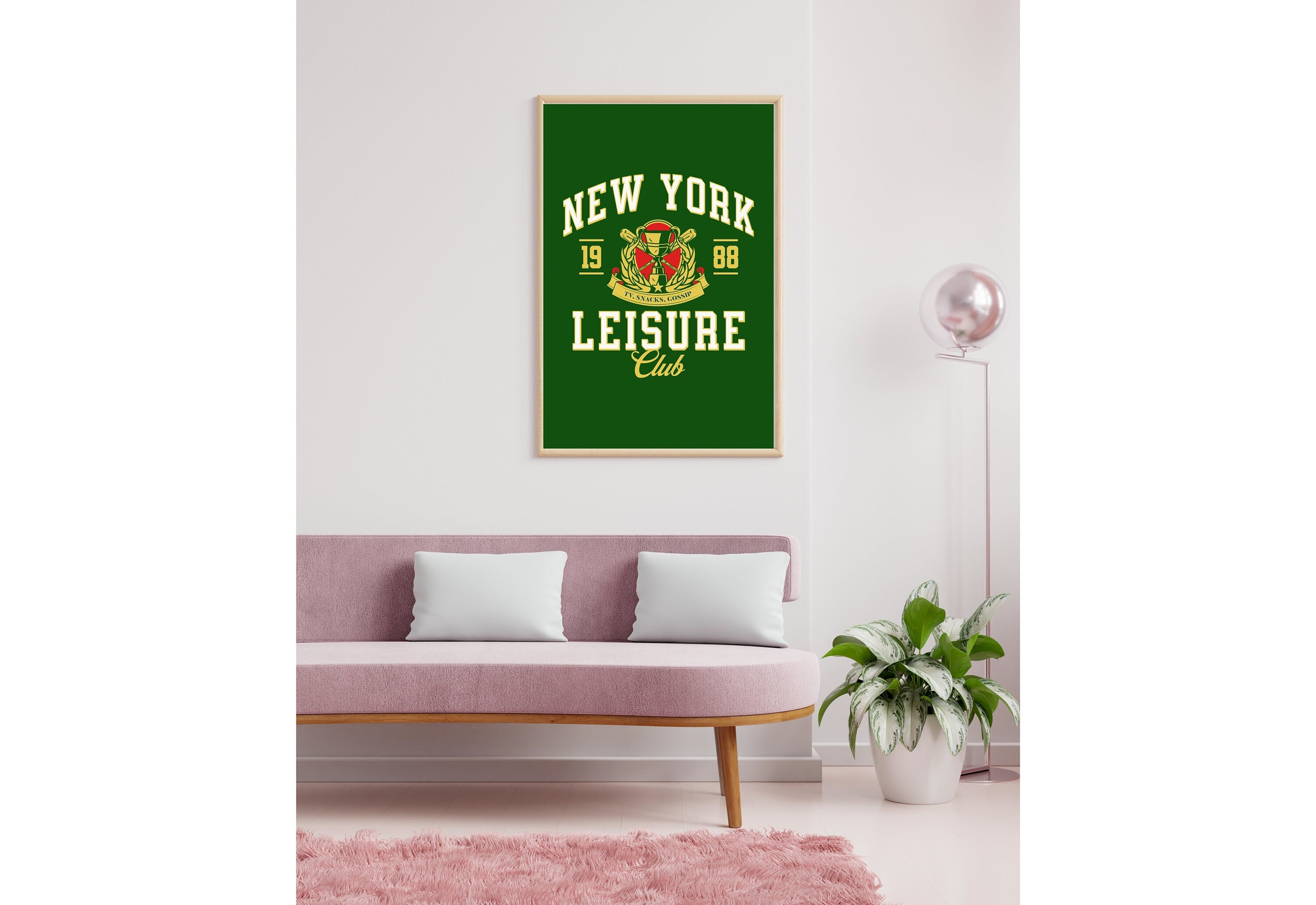 New York Art Print-Funny Digital Art-Green NYC Wall Art-Cute Trendy Art-Preppy Posters-New York Posters-Preppy Wall Poster-Green Posters