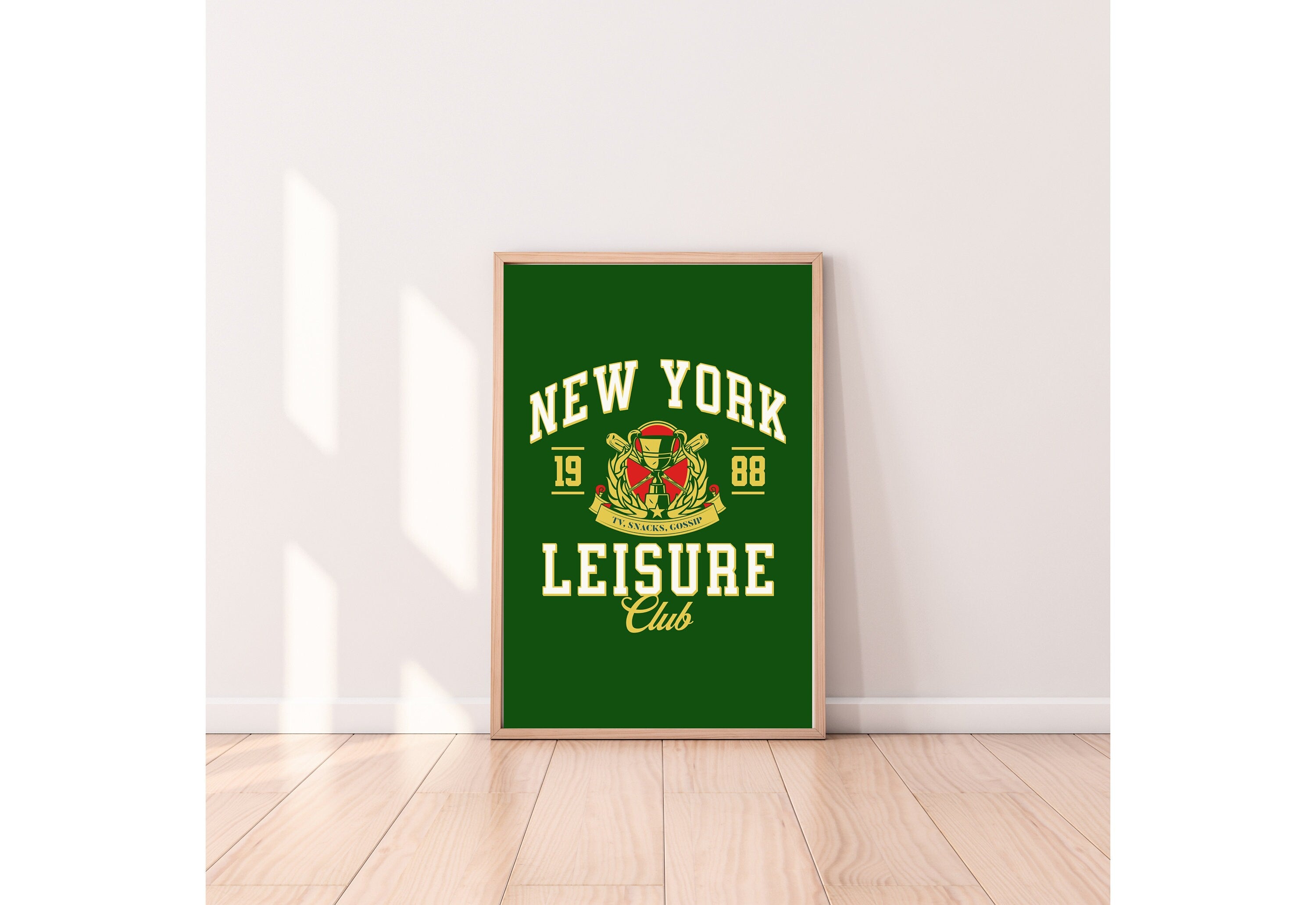 New York Art Print-Funny Digital Art-Green NYC Wall Art-Cute Trendy Art-Preppy Posters-New York Posters-Preppy Wall Poster-Green Posters